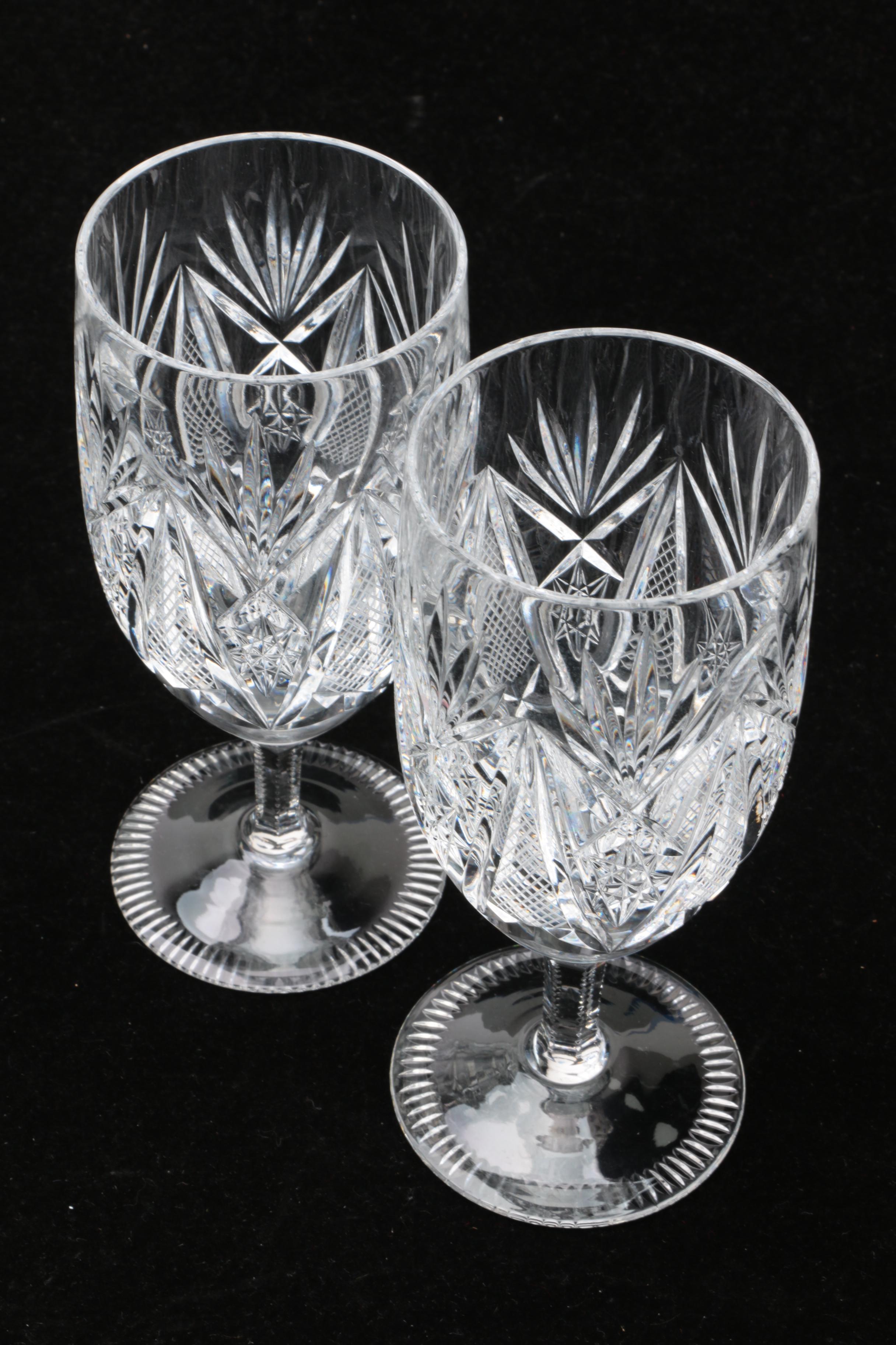 Cut Crystal Goblets and Iced Tea Glasses