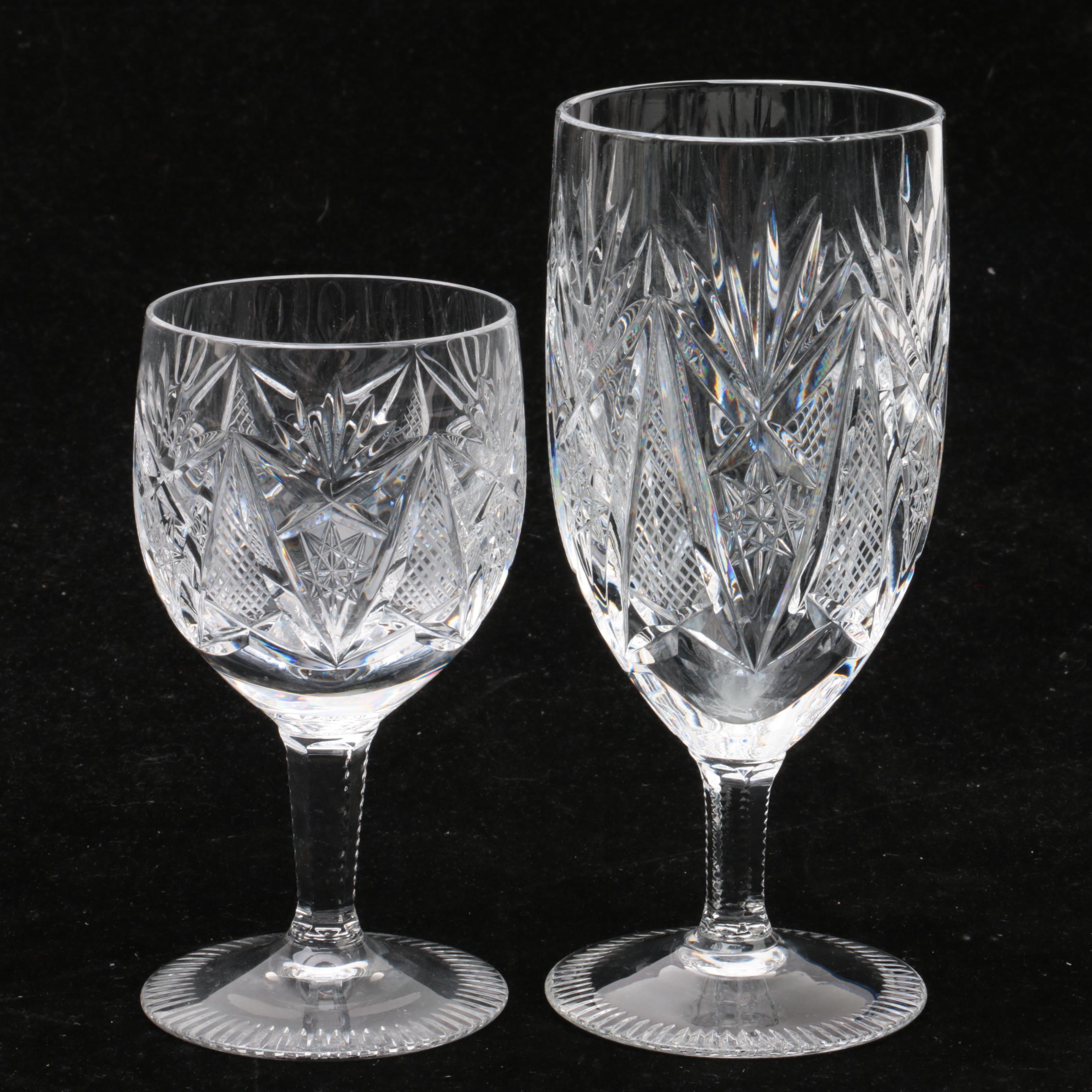 Cut Crystal Goblets and Iced Tea Glasses