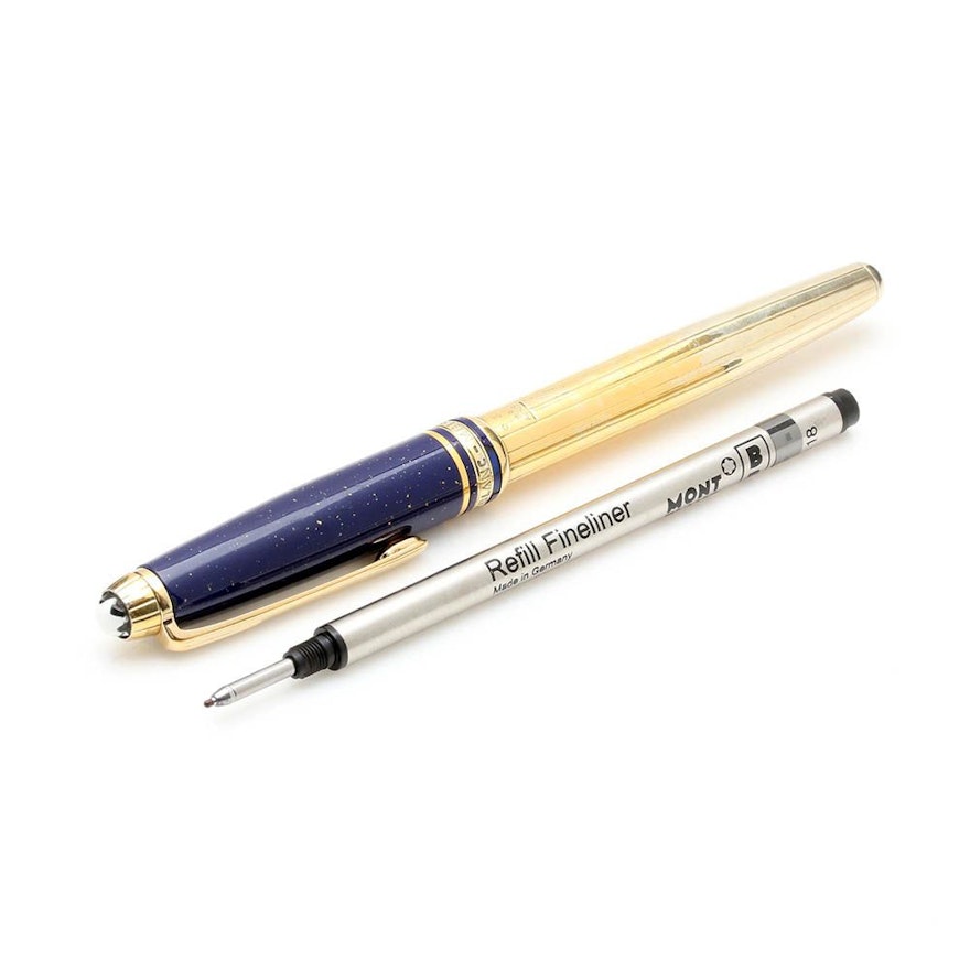 Mont Blanc Meisterstück Gold Wash on Sterling Silver Pen