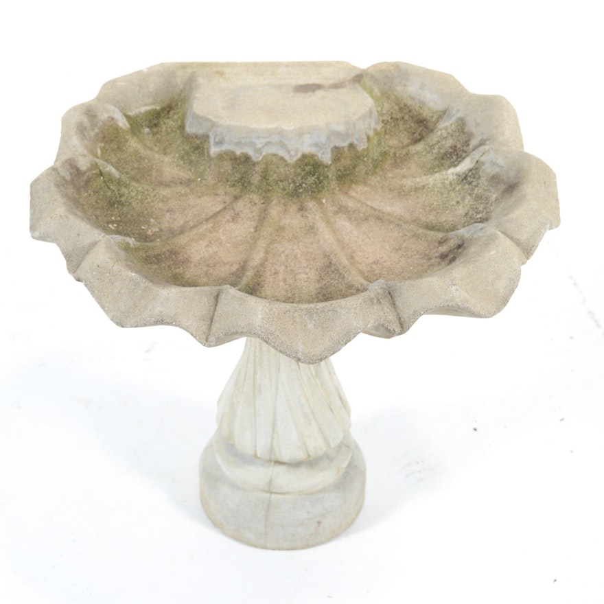 Cast Concrete Birdbath