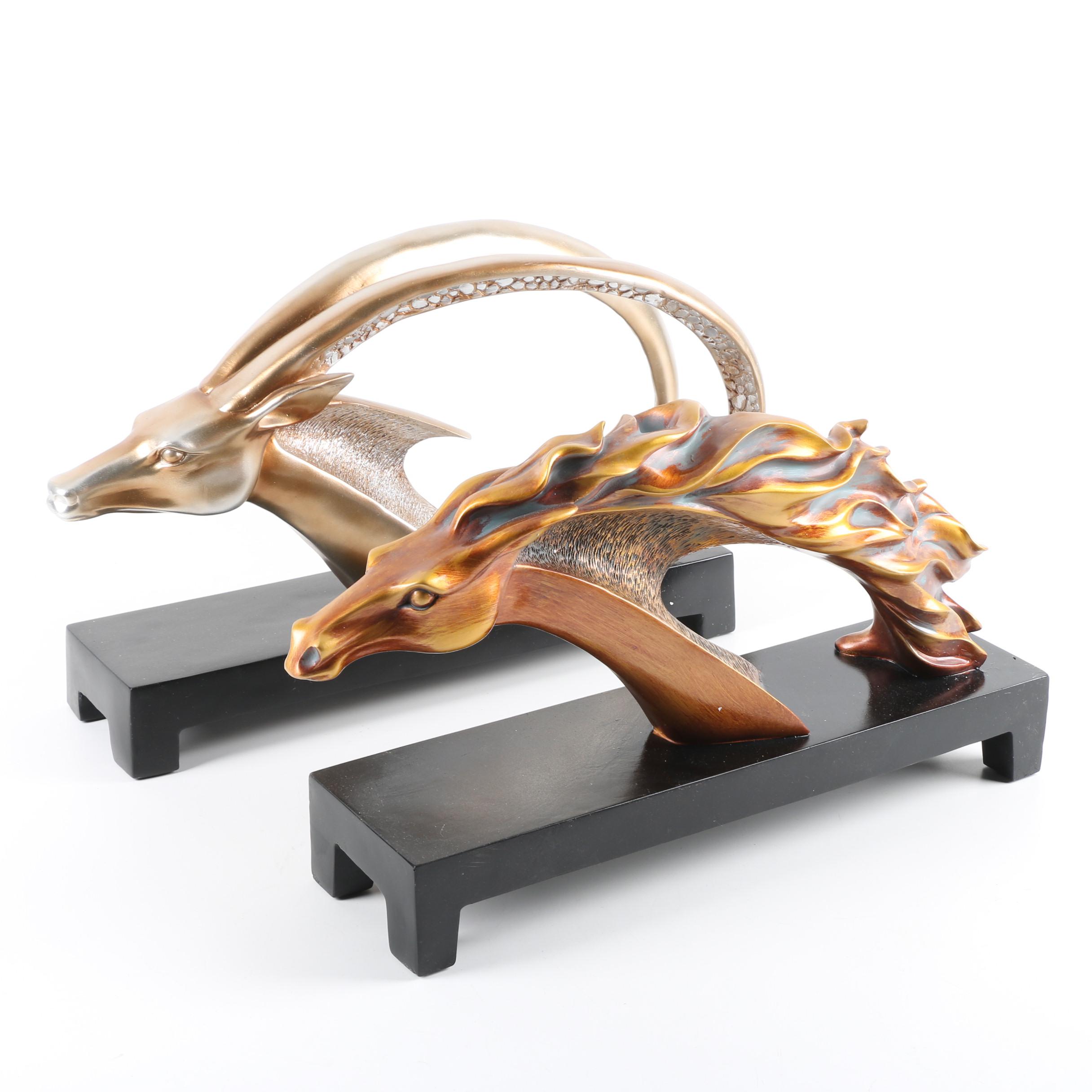 Resin Horse and Antelope Figurines