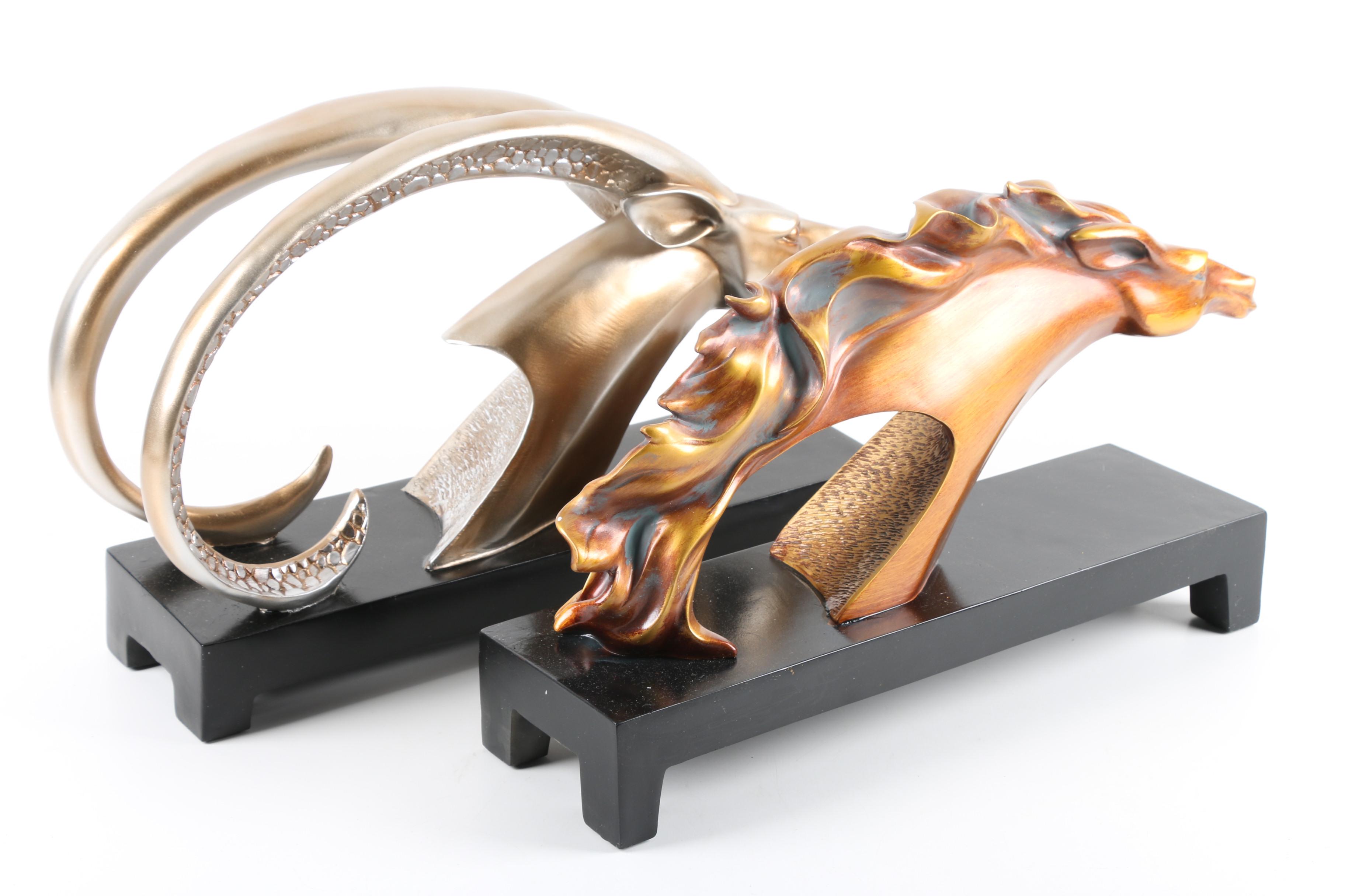 Resin Horse and Antelope Figurines
