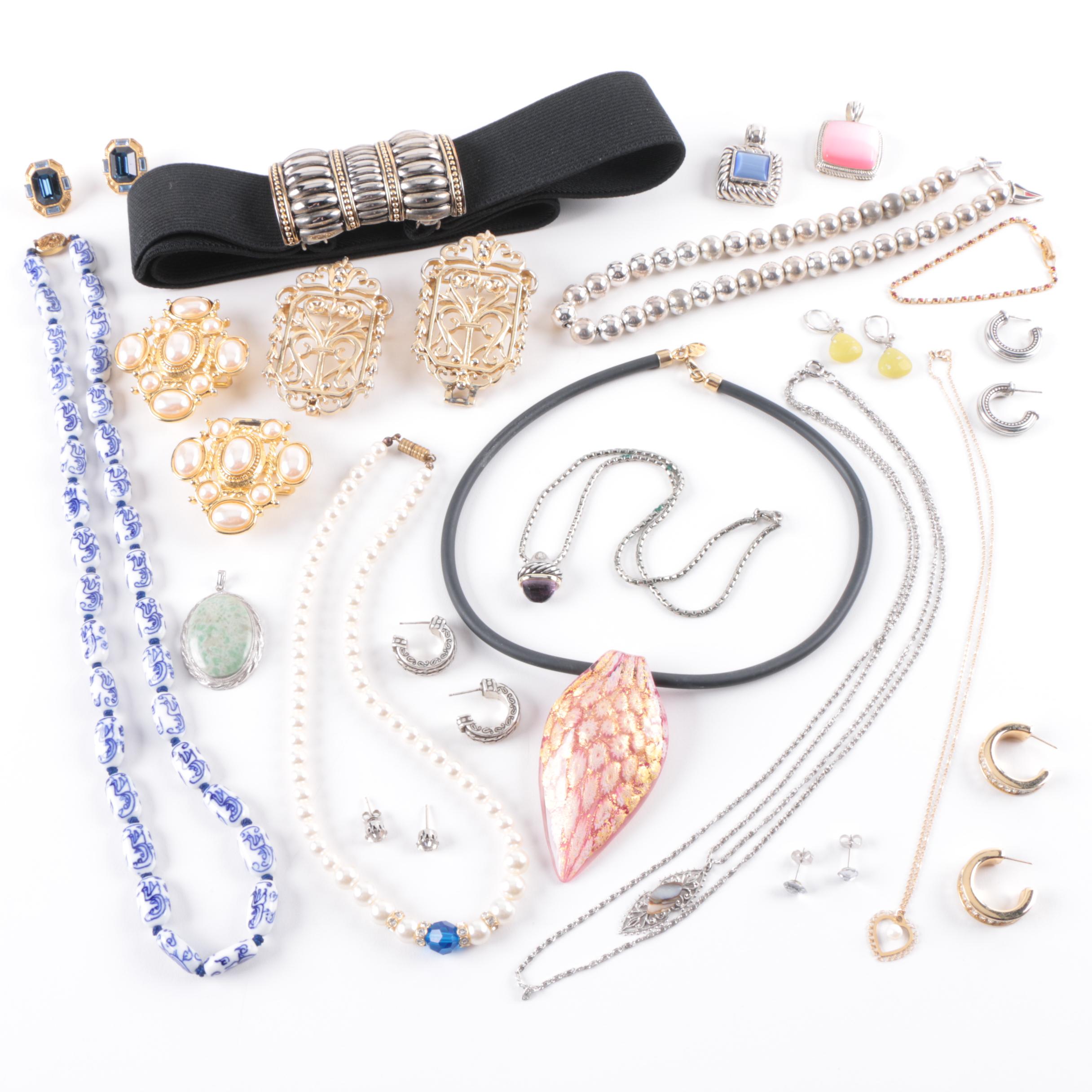 Jewelry Assortment Including Cultured Pearls and Abalone