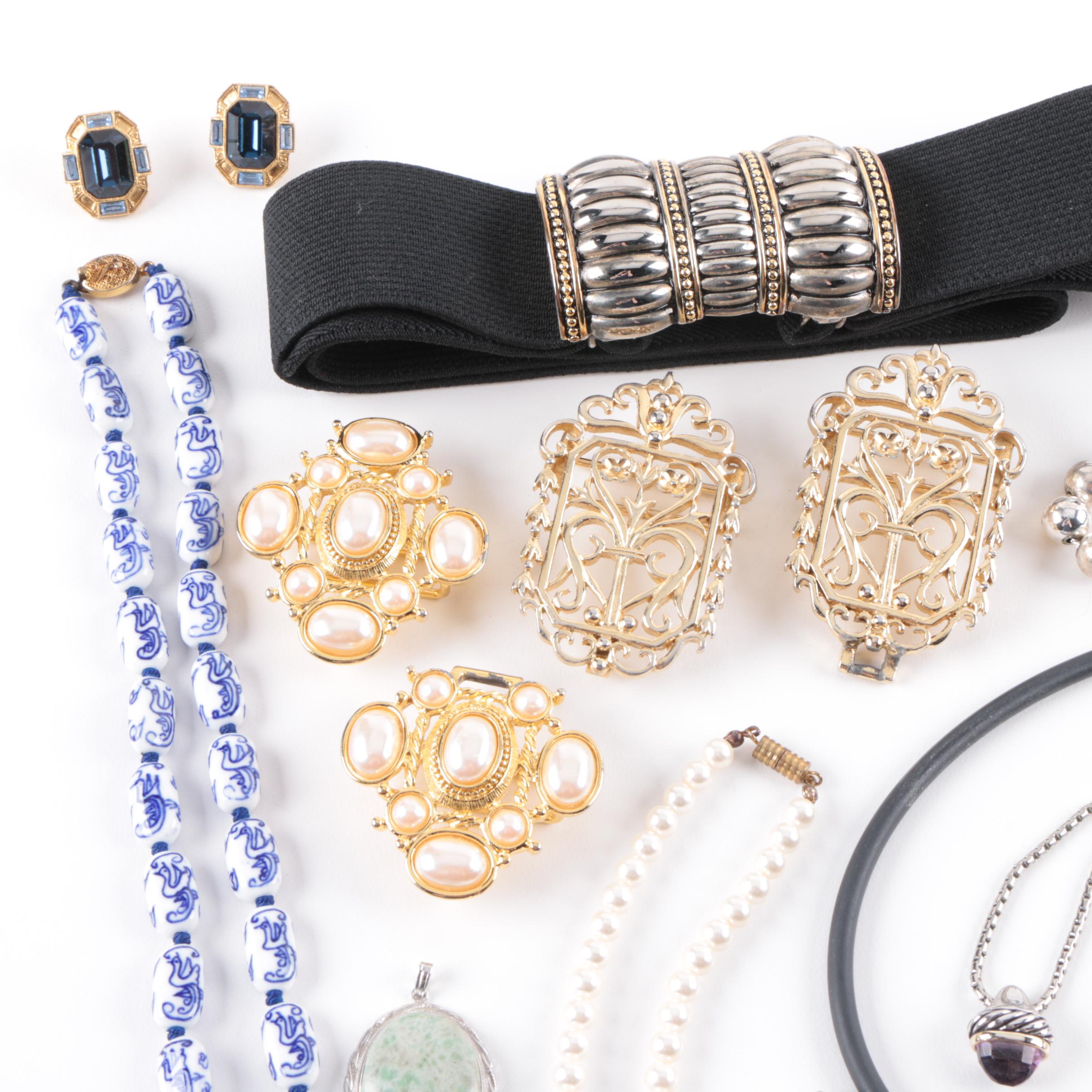 Jewelry Assortment Including Cultured Pearls and Abalone