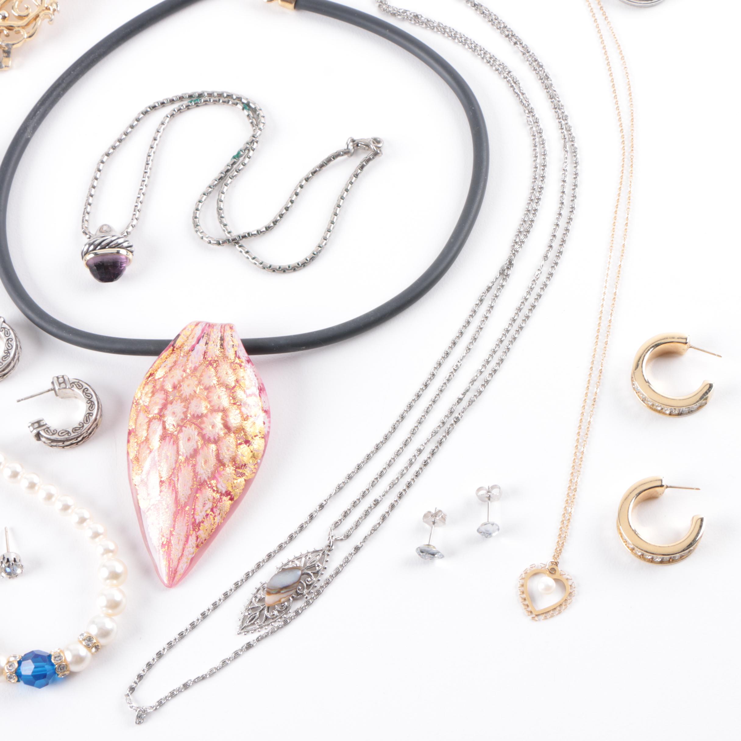 Jewelry Assortment Including Cultured Pearls and Abalone