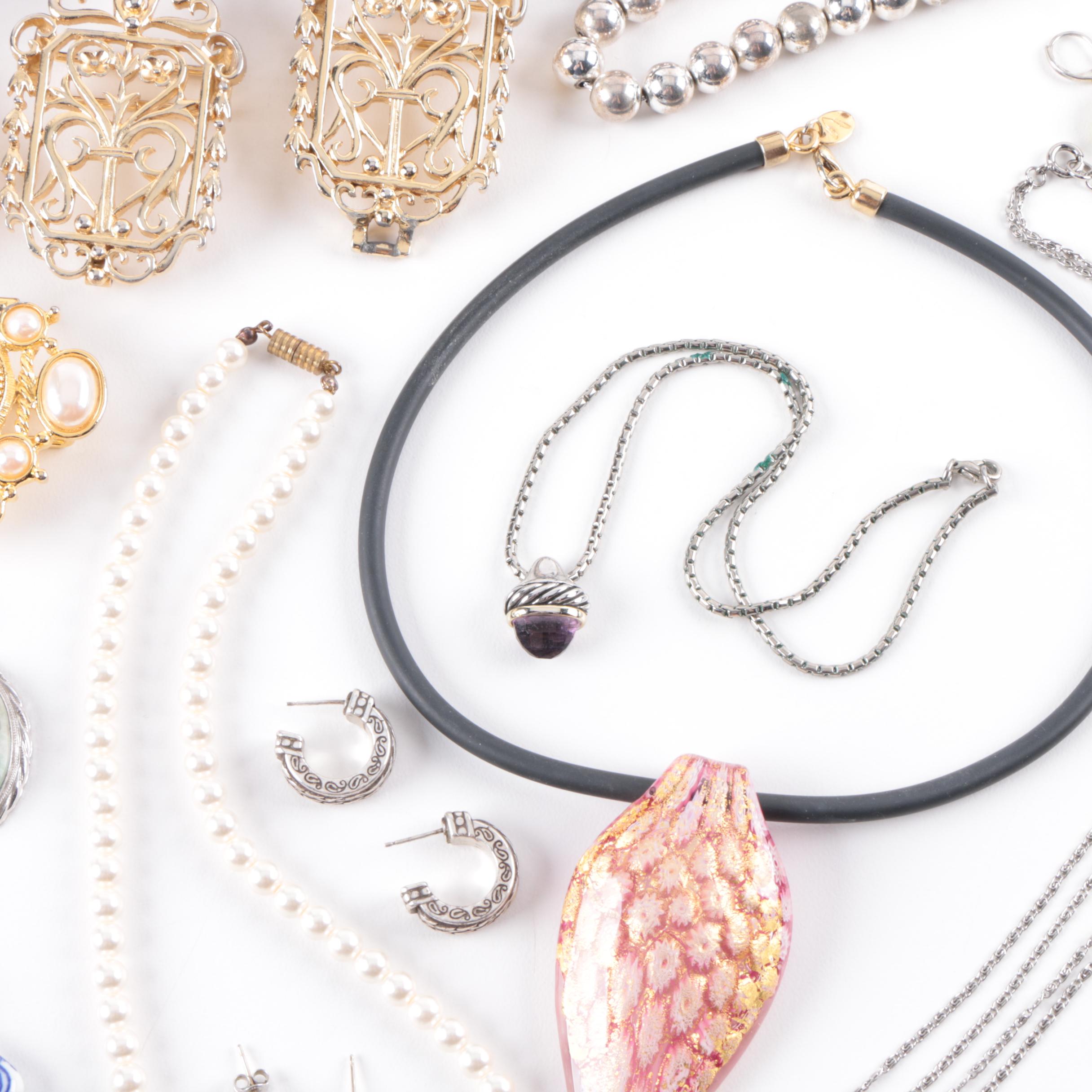 Jewelry Assortment Including Cultured Pearls and Abalone