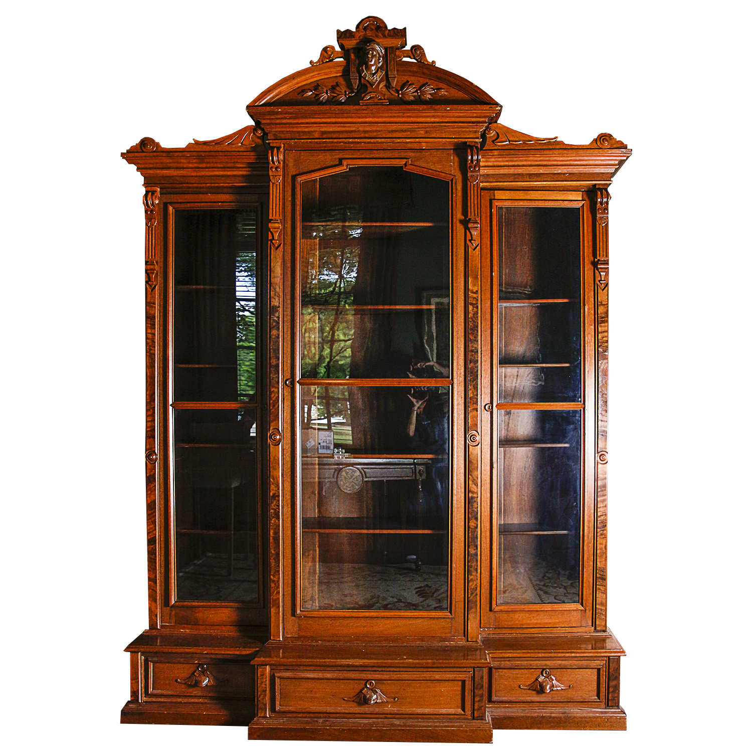 Renaissance Revival Style Breakfront Display Cabinet, Late 19th/Early 20th C.