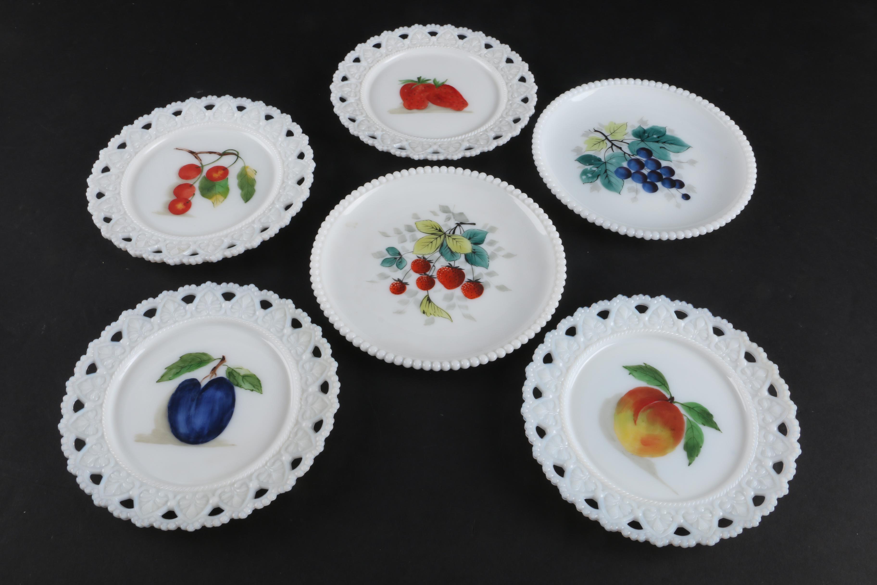 Vintage Milk Glass Tableware Including a Westmoreland Swan Toothpick