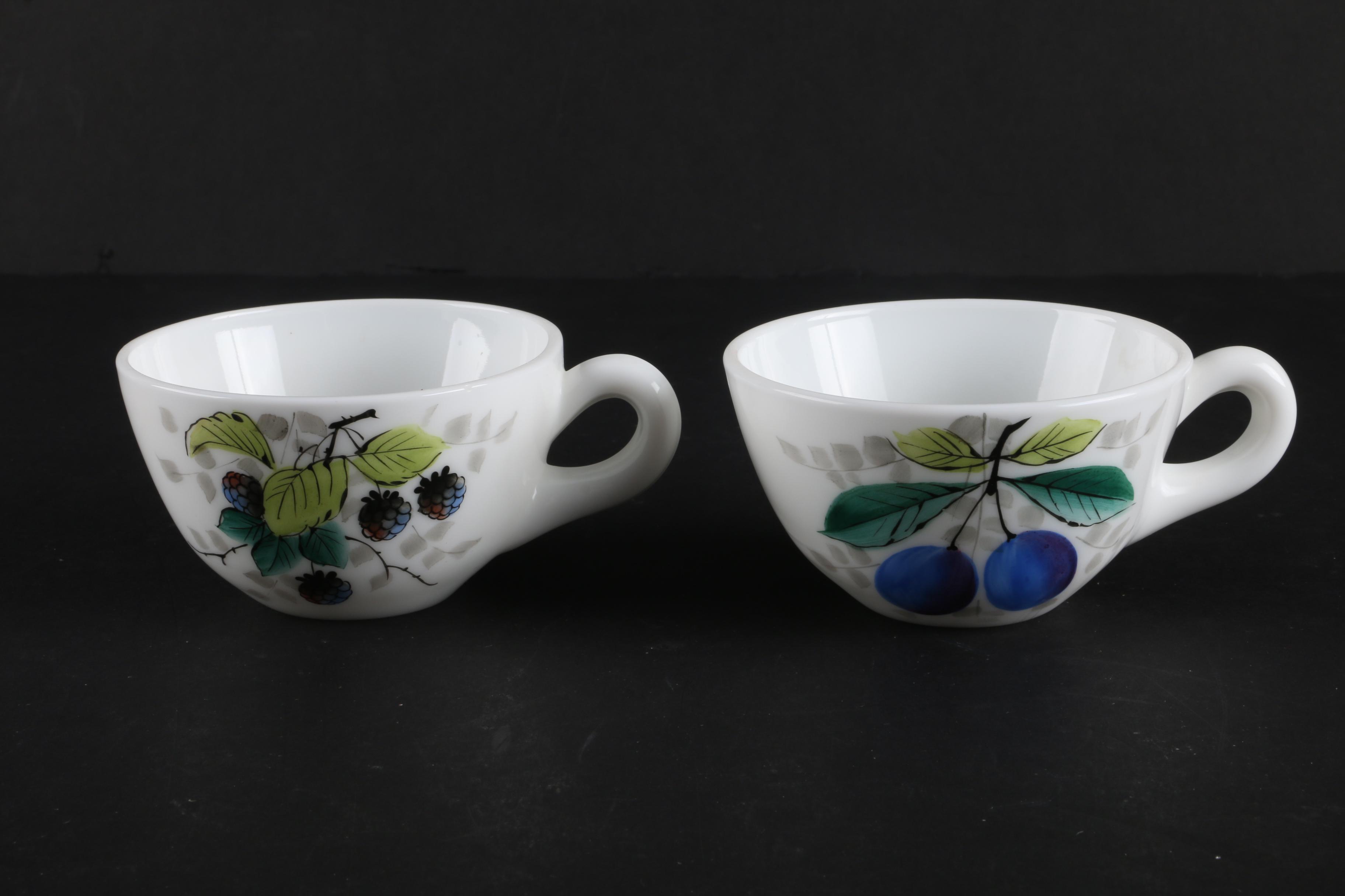 Vintage Milk Glass Tableware Including a Westmoreland Swan Toothpick