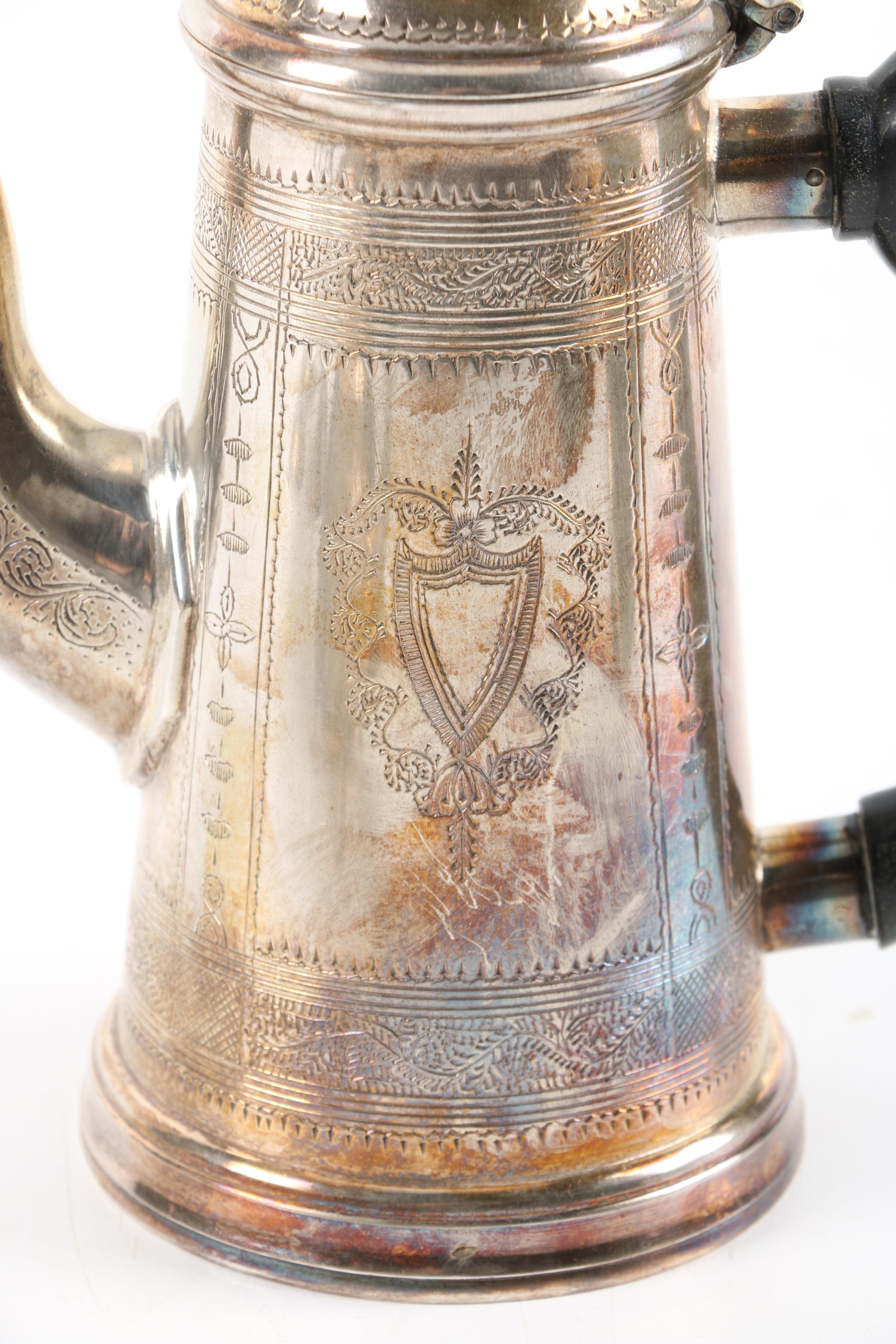 Vintage Silver Plate Teapot, Coffee Pot, Stemware, and Serving Tray