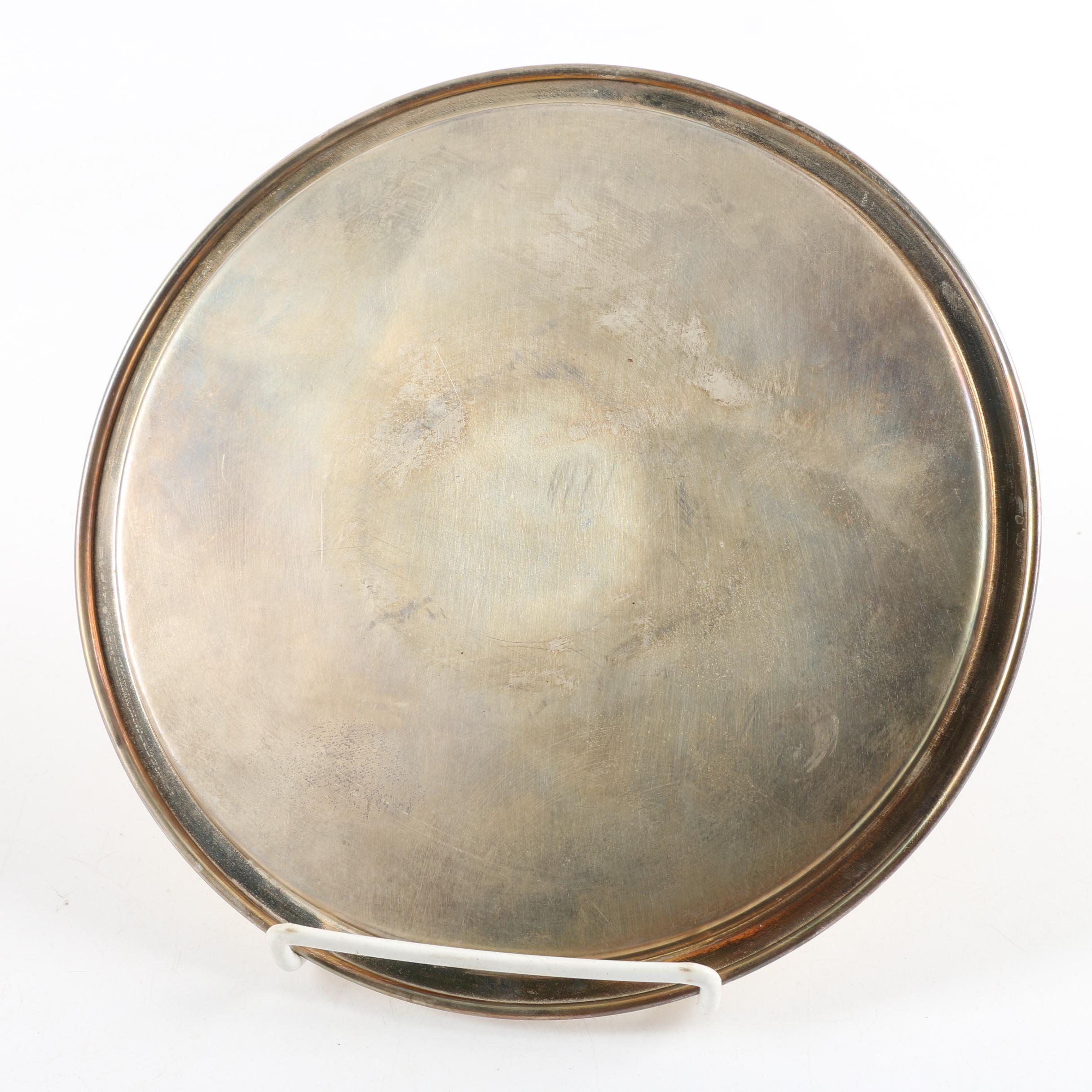 Vintage Silver Plate Teapot, Coffee Pot, Stemware, and Serving Tray