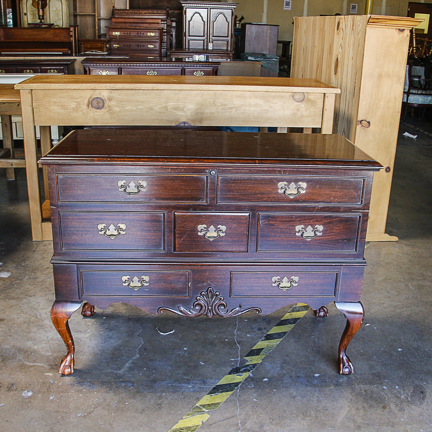 Vintage Chippendale Style  "Colonial Low-Boy" Aroma-Tite Chest by Lane