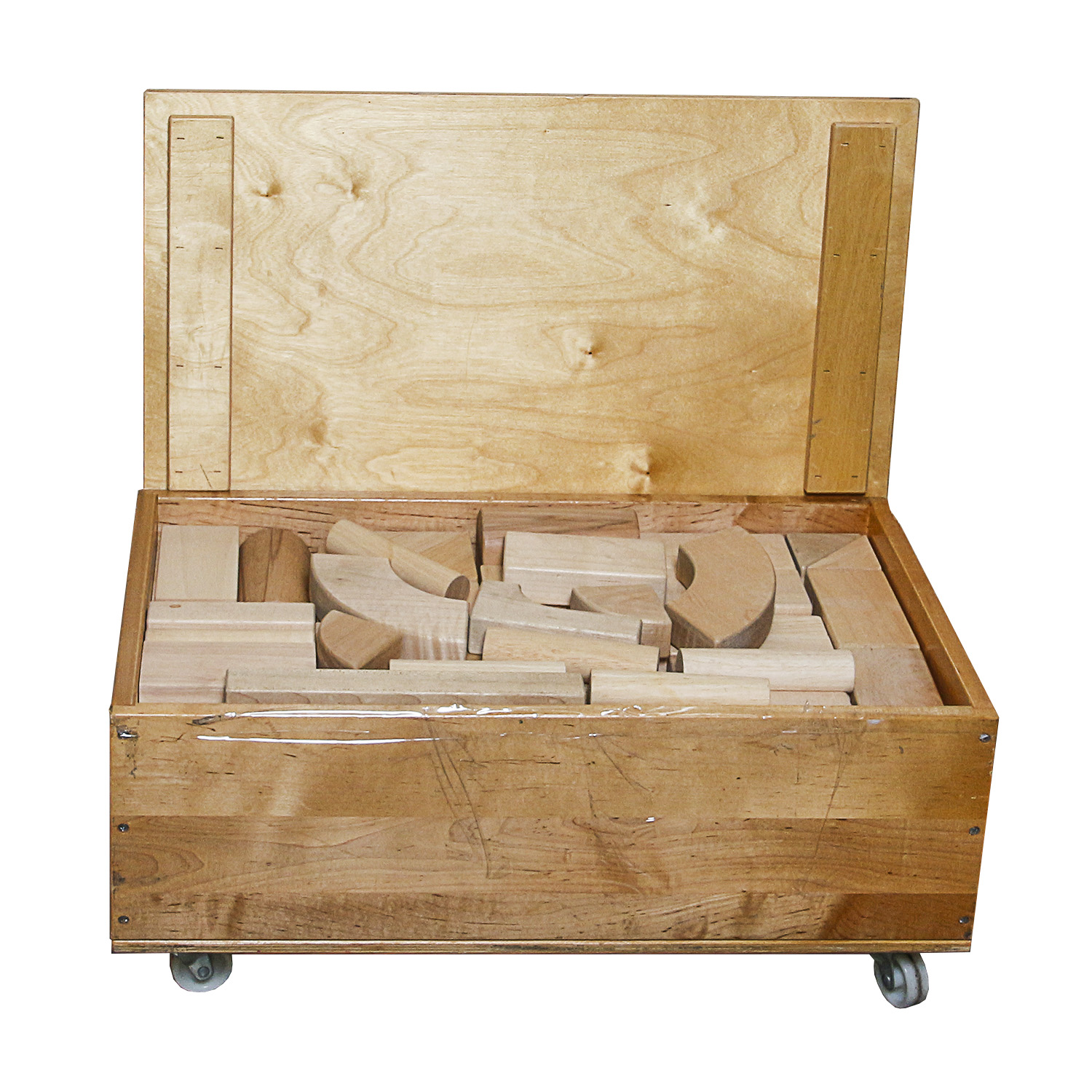 Building Blocks in Wood Chest