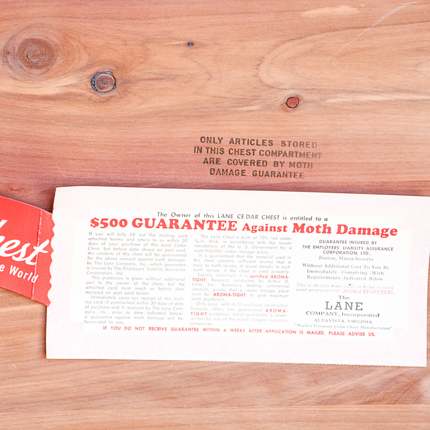 Vintage Chippendale Style  "Colonial Low-Boy" Aroma-Tite Chest by Lane