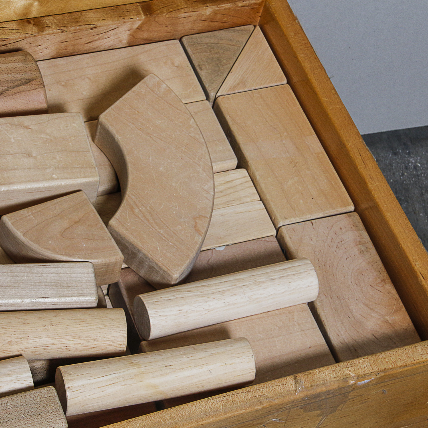 Building Blocks in Wood Chest
