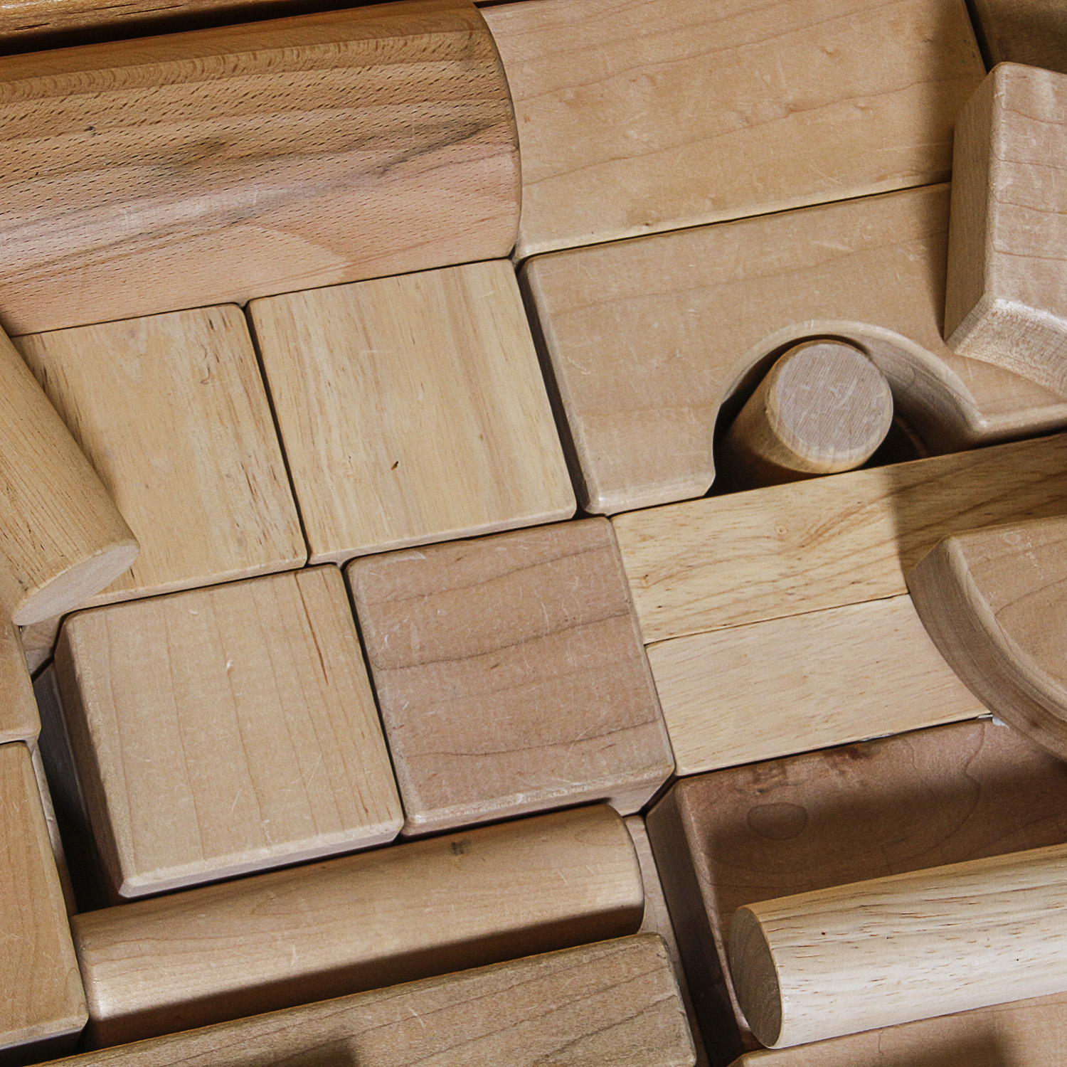Building Blocks in Wood Chest
