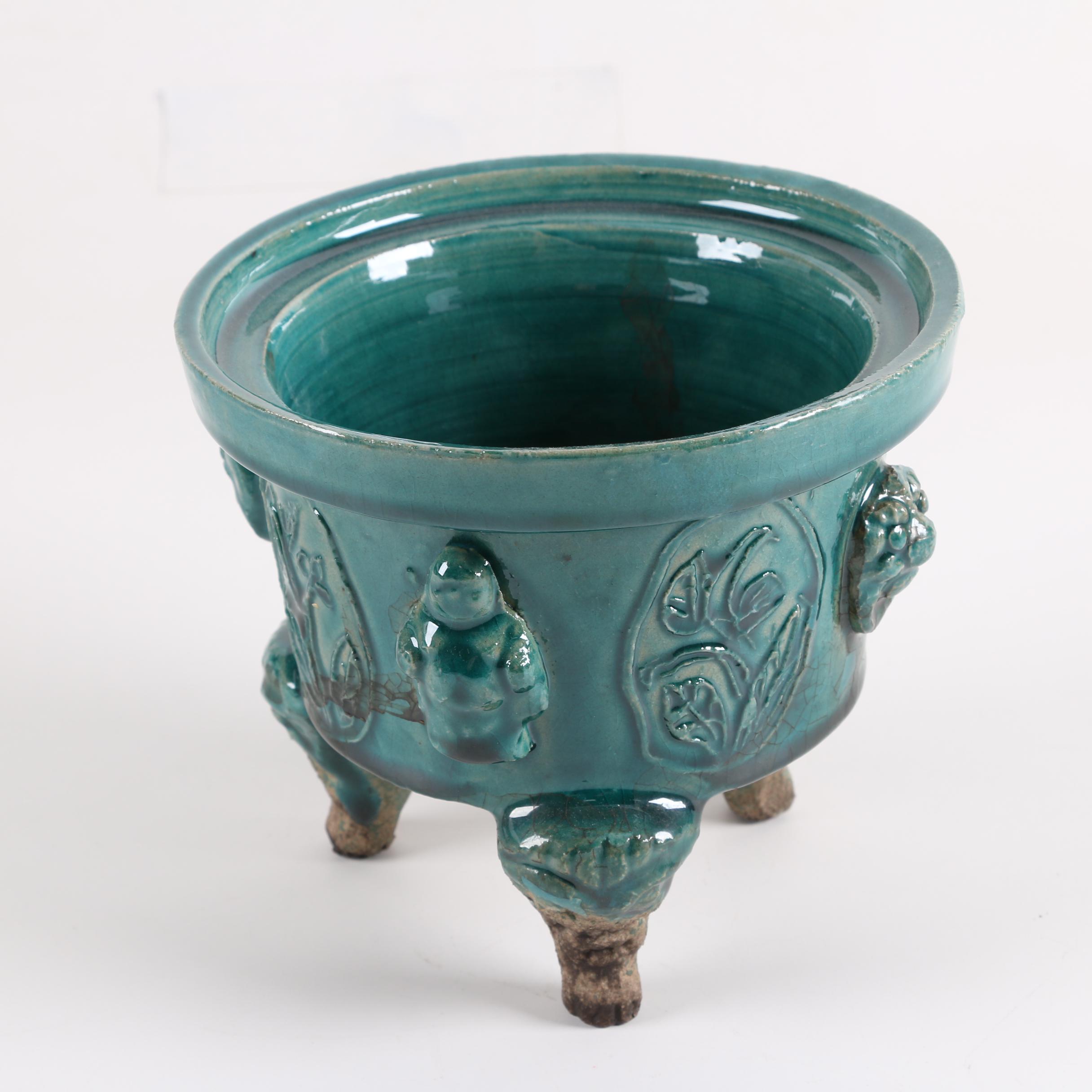 Chinese Ceramic Majolica-Style Vases and Planters