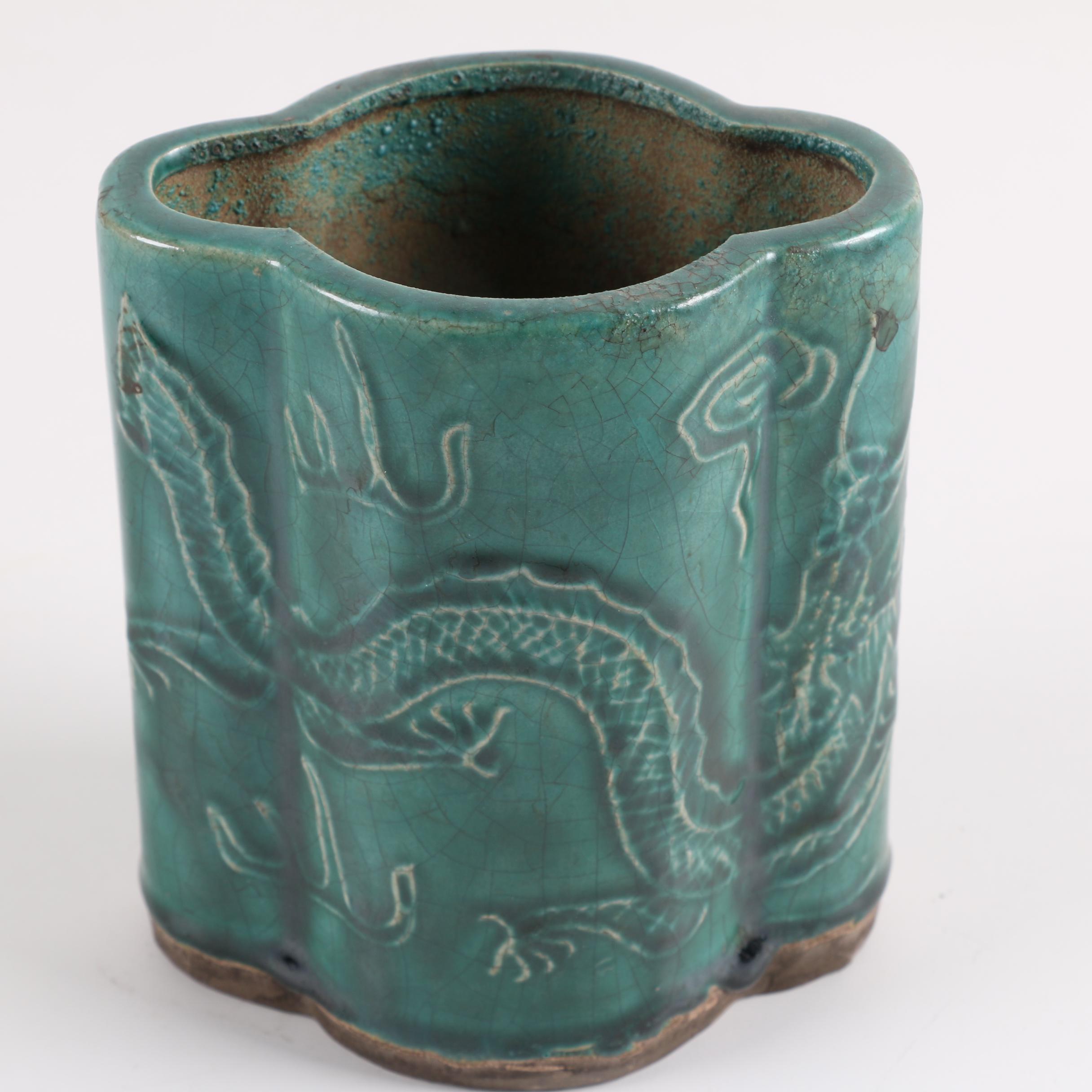 Chinese Ceramic Majolica-Style Vases and Planters