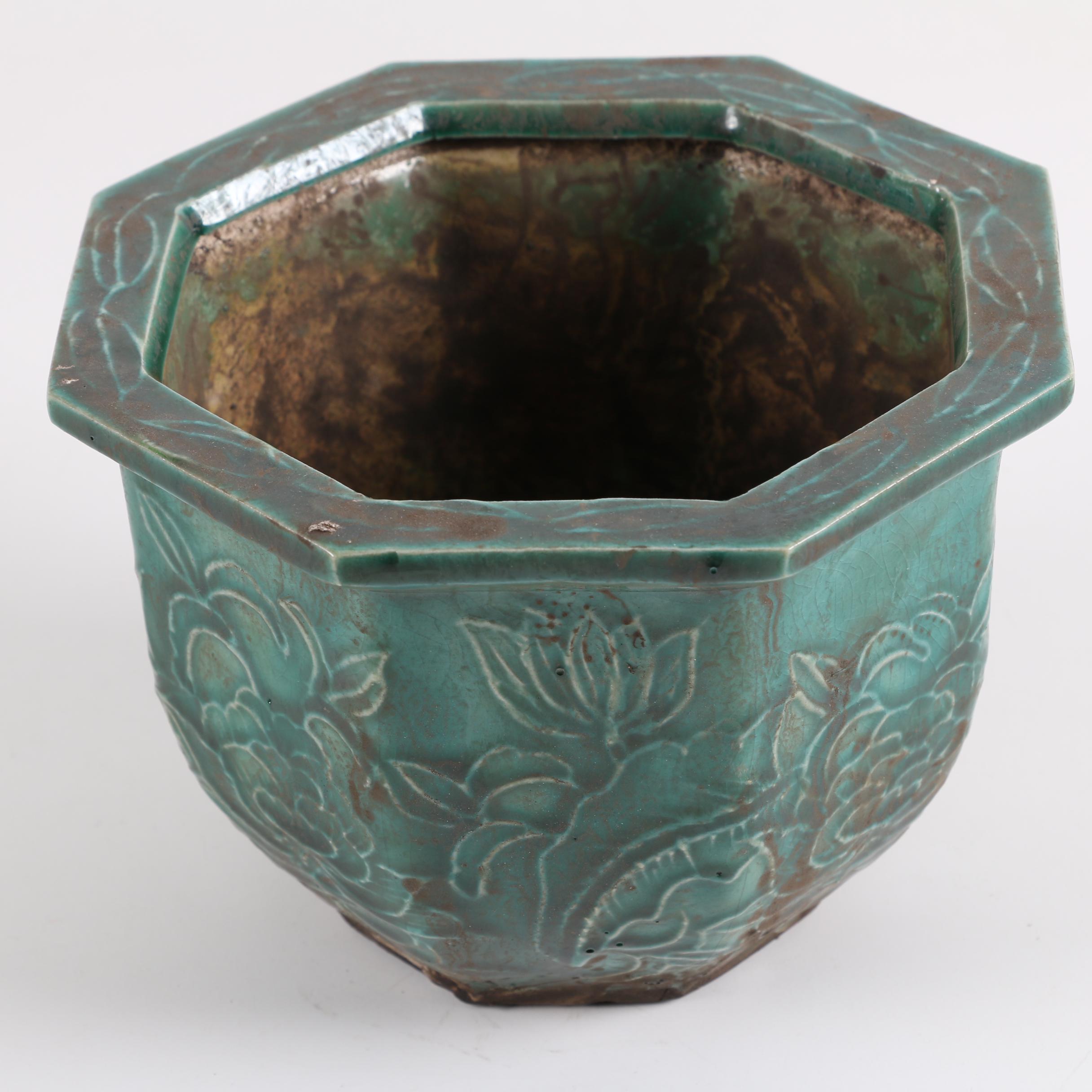 Chinese Ceramic Majolica-Style Vases and Planters