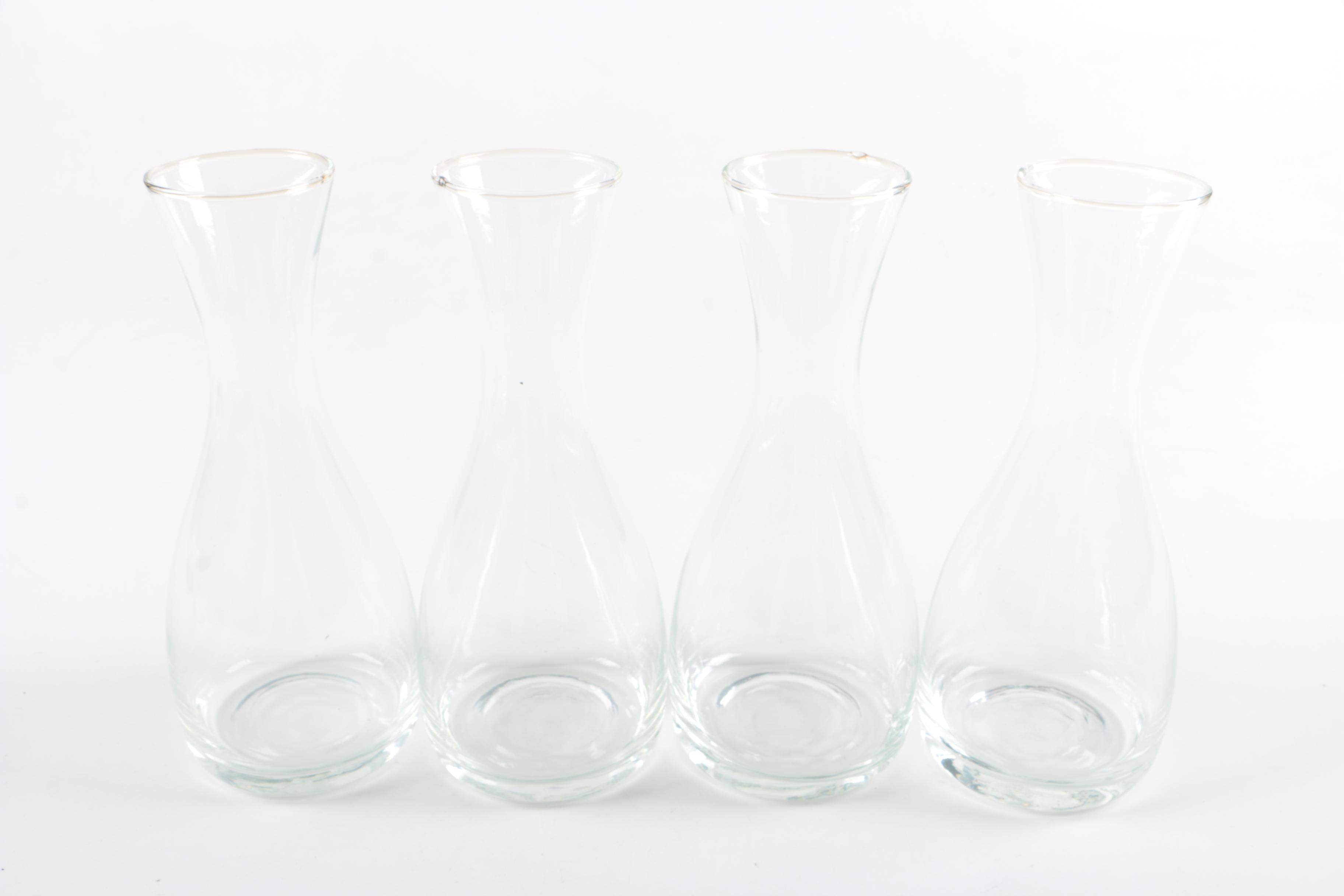 Riedel Decanter and Four Clear Glass Wine Carafes