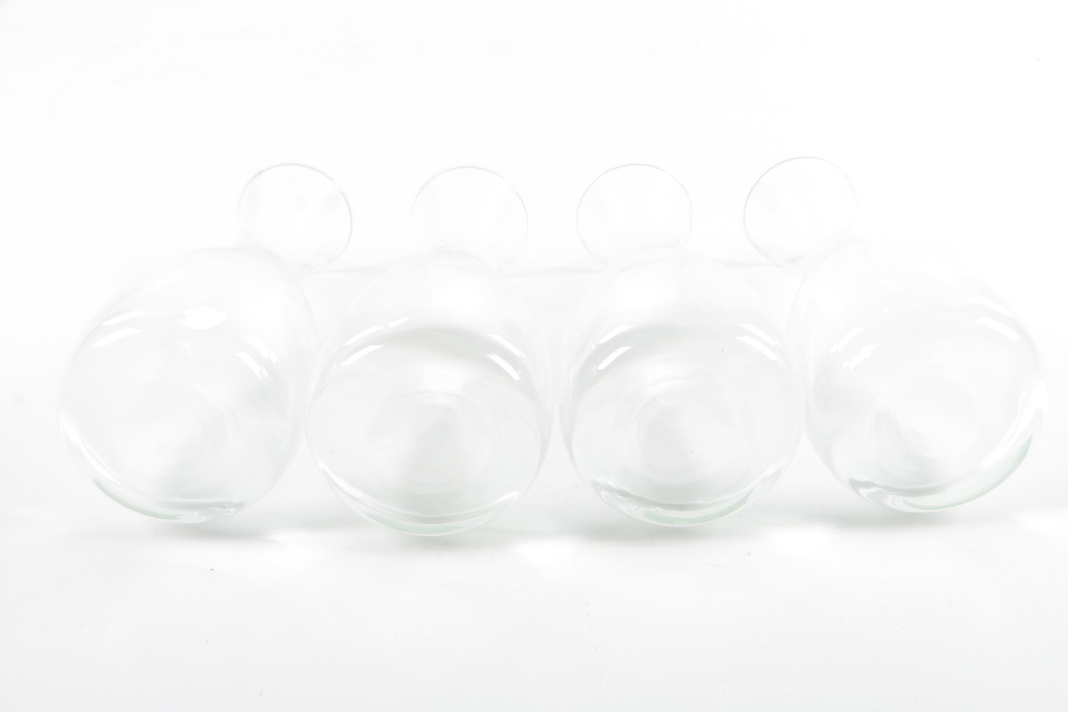 Riedel Decanter and Four Clear Glass Wine Carafes