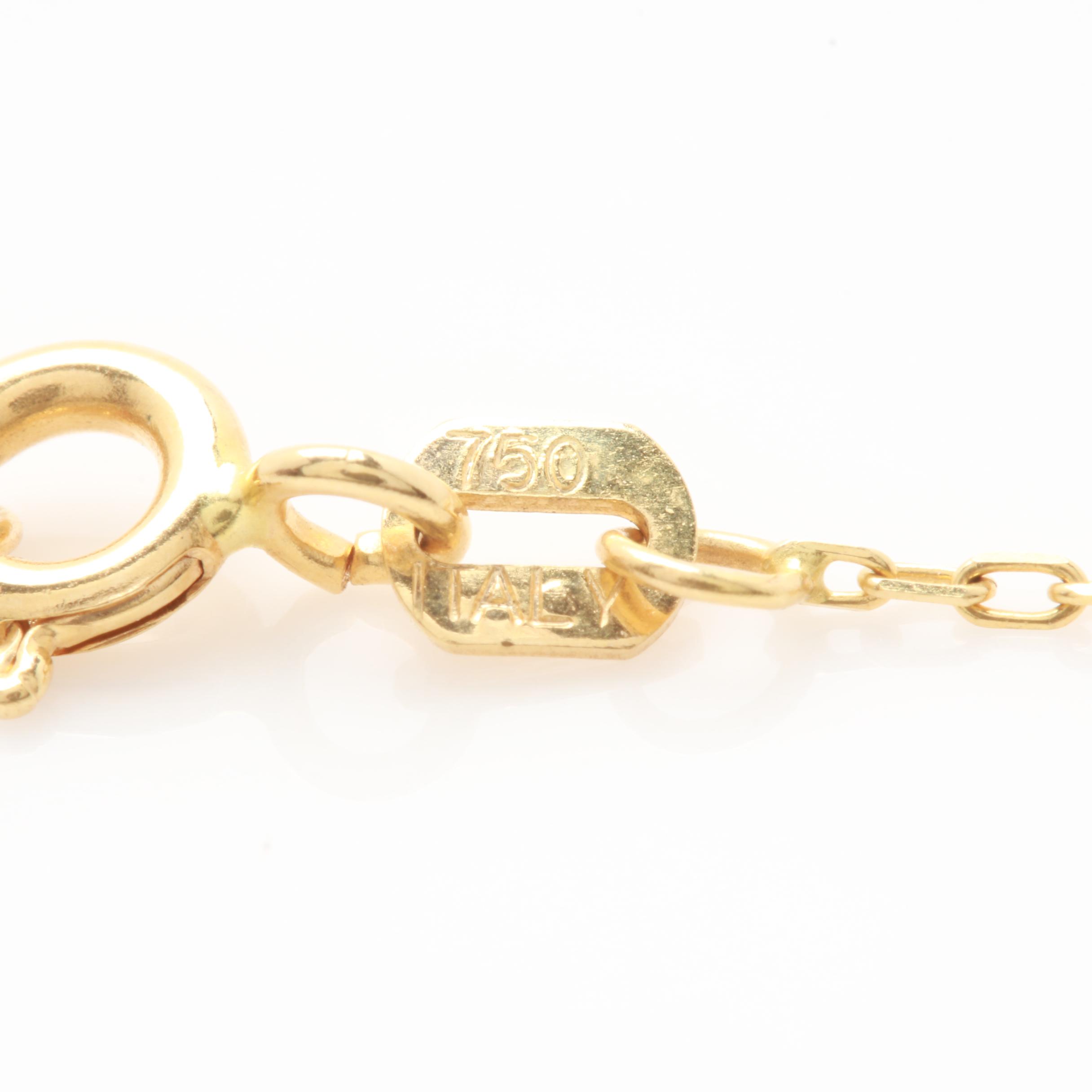 18K Yellow Gold Gemstone Globe Necklace Including Abalone