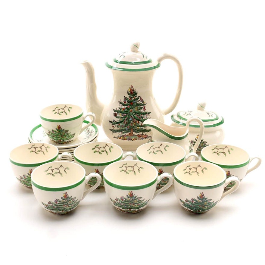 Spode "Christmas Tree" Ceramic Coffee Service