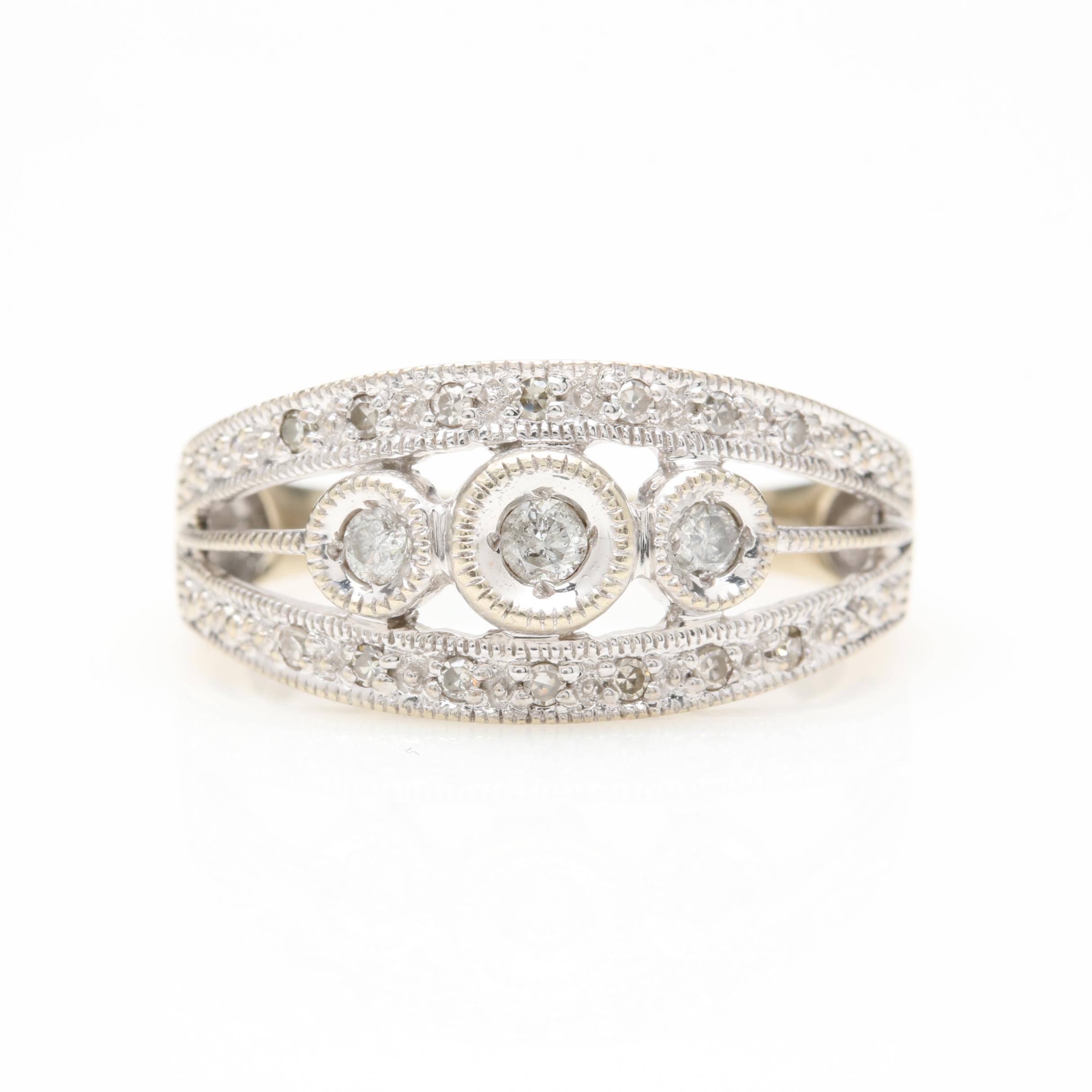 10K White Gold Diamond Ring