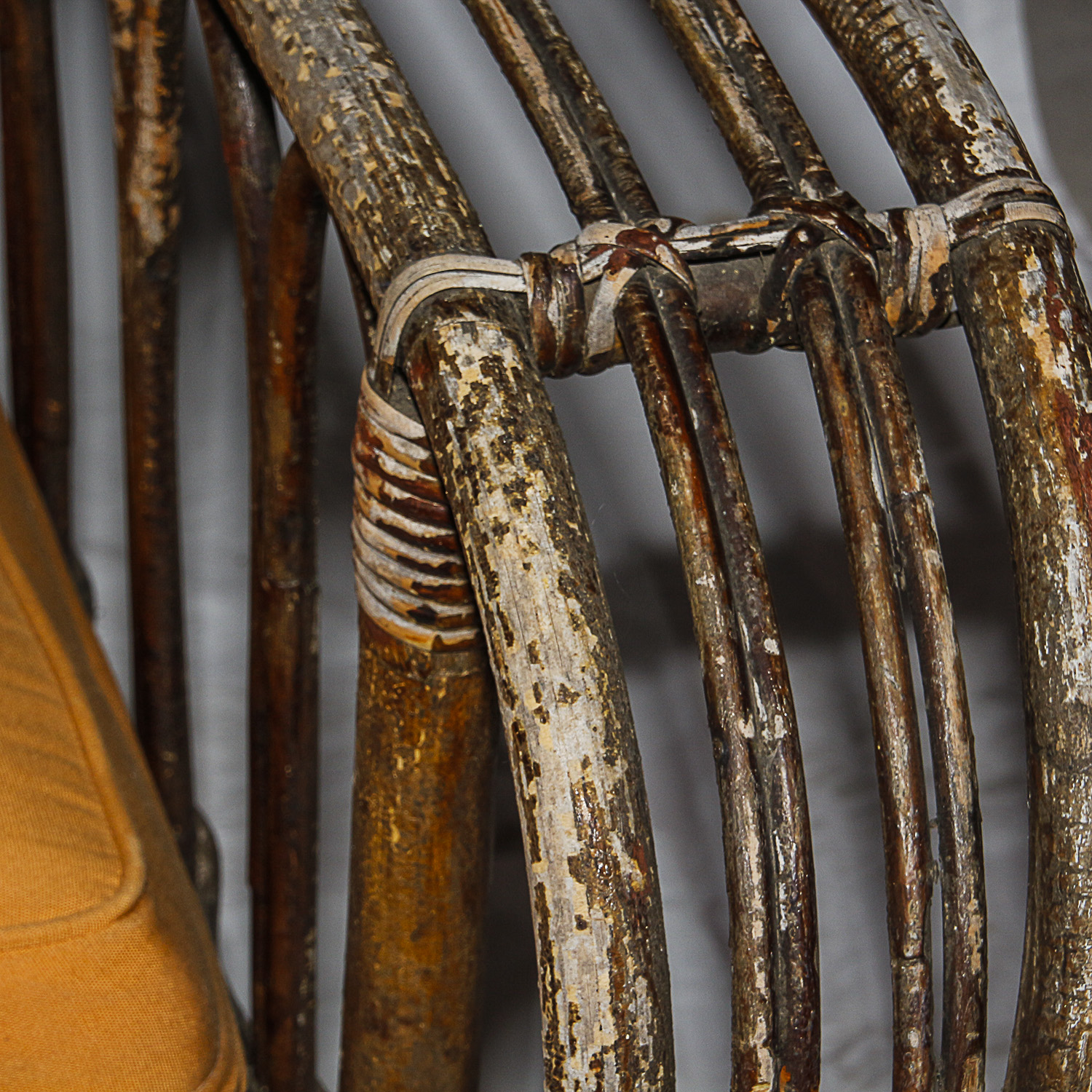 Vintage Bentwood Patio Sofa with Cushions