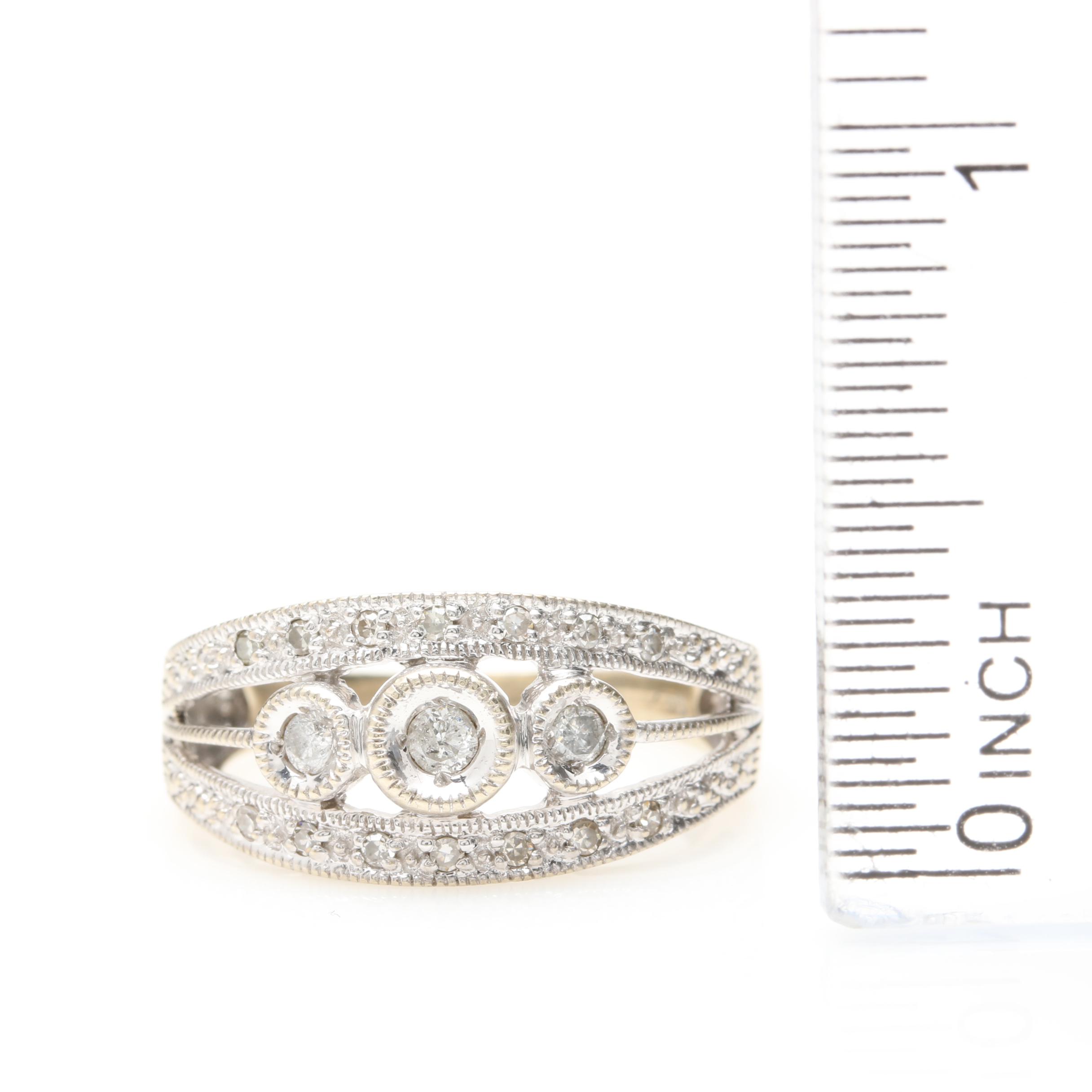 10K White Gold Diamond Ring