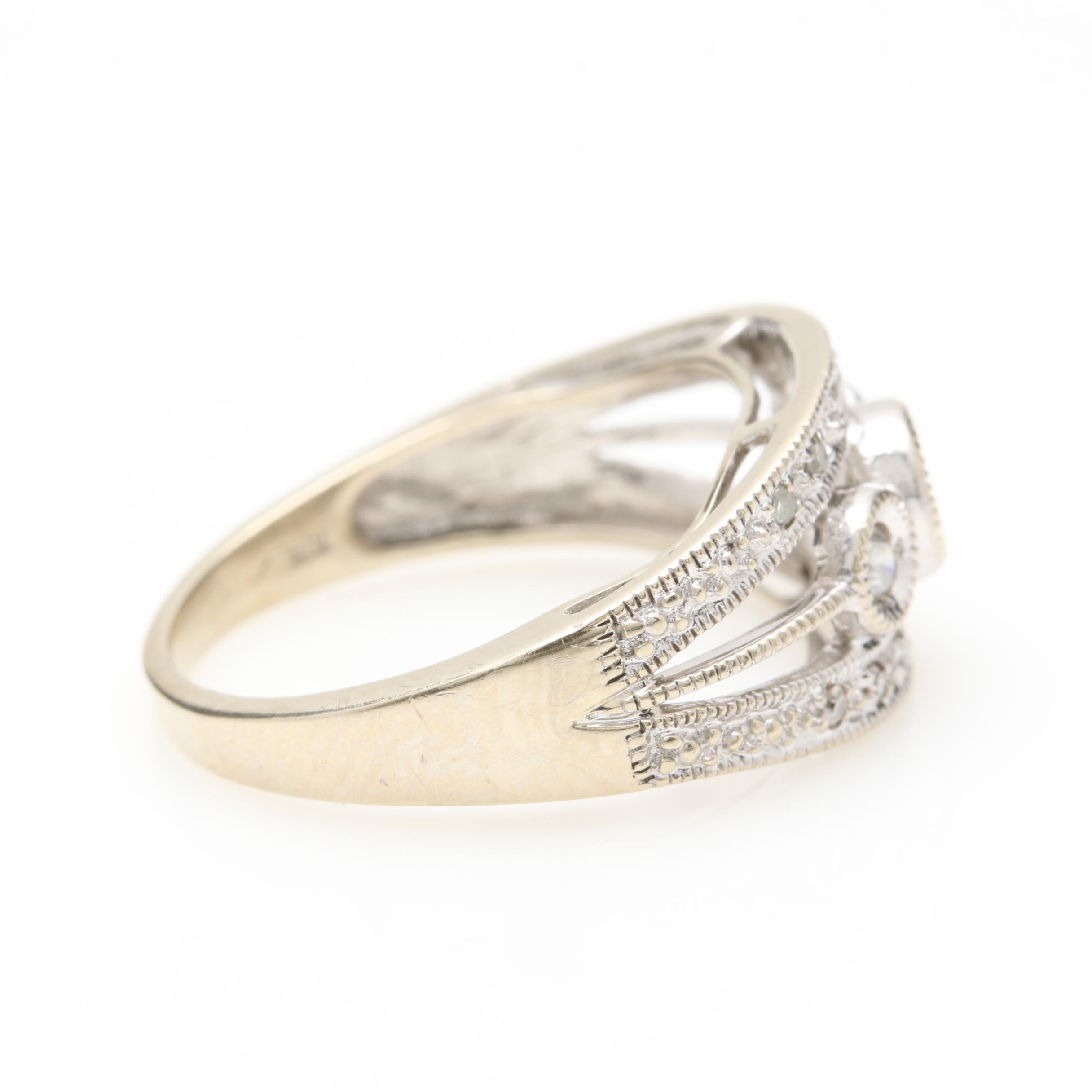 10K White Gold Diamond Ring