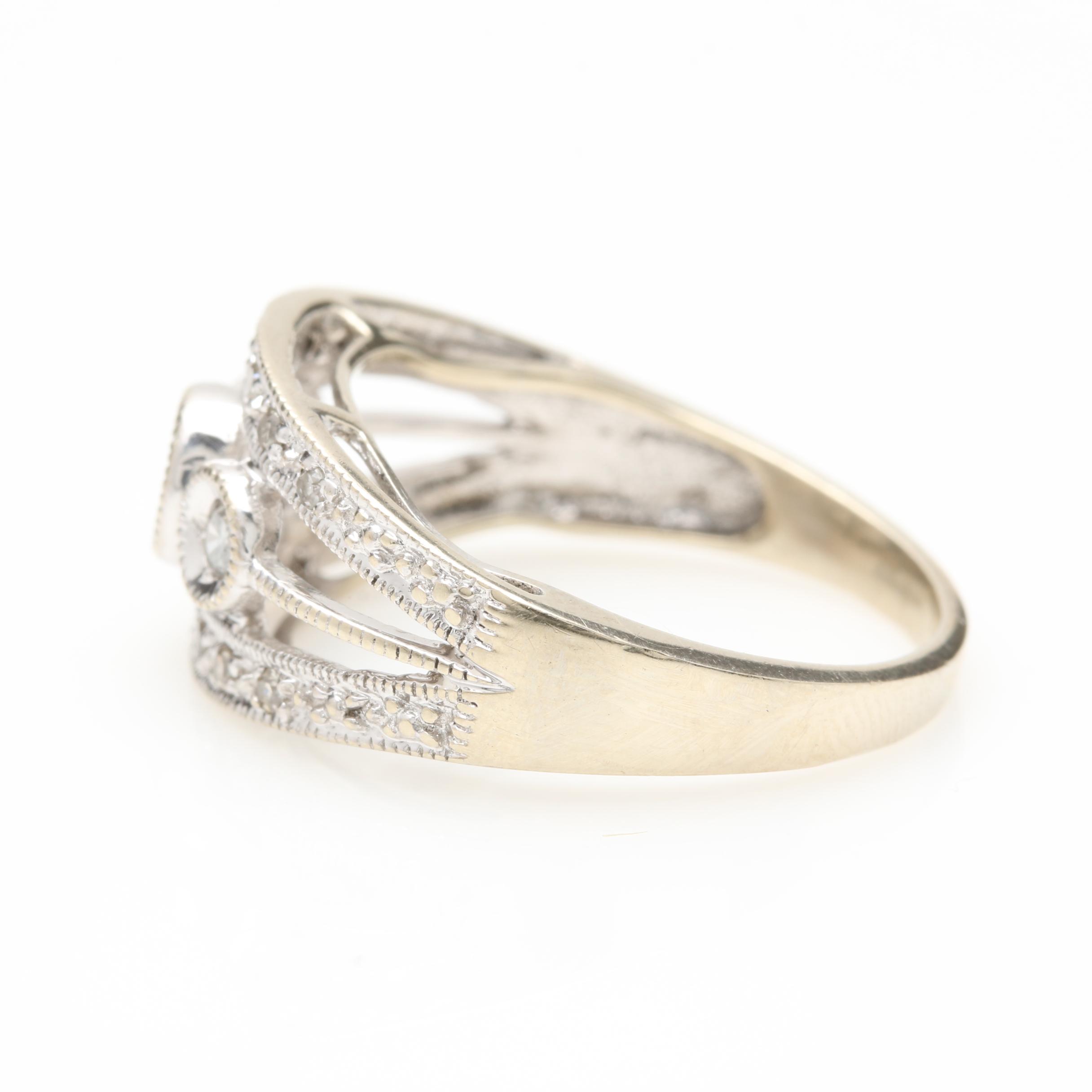 10K White Gold Diamond Ring