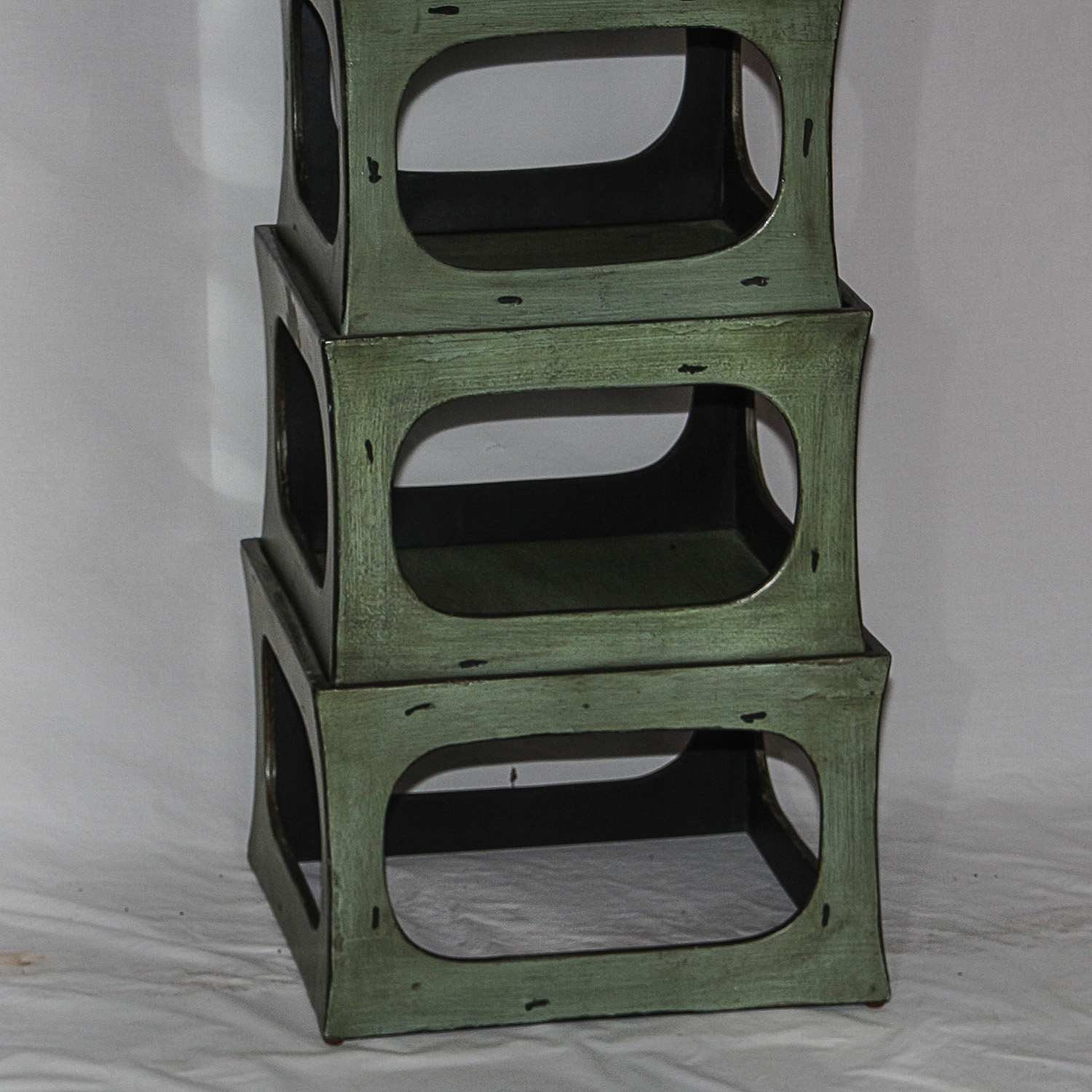 Green Painted Stacking Cubes