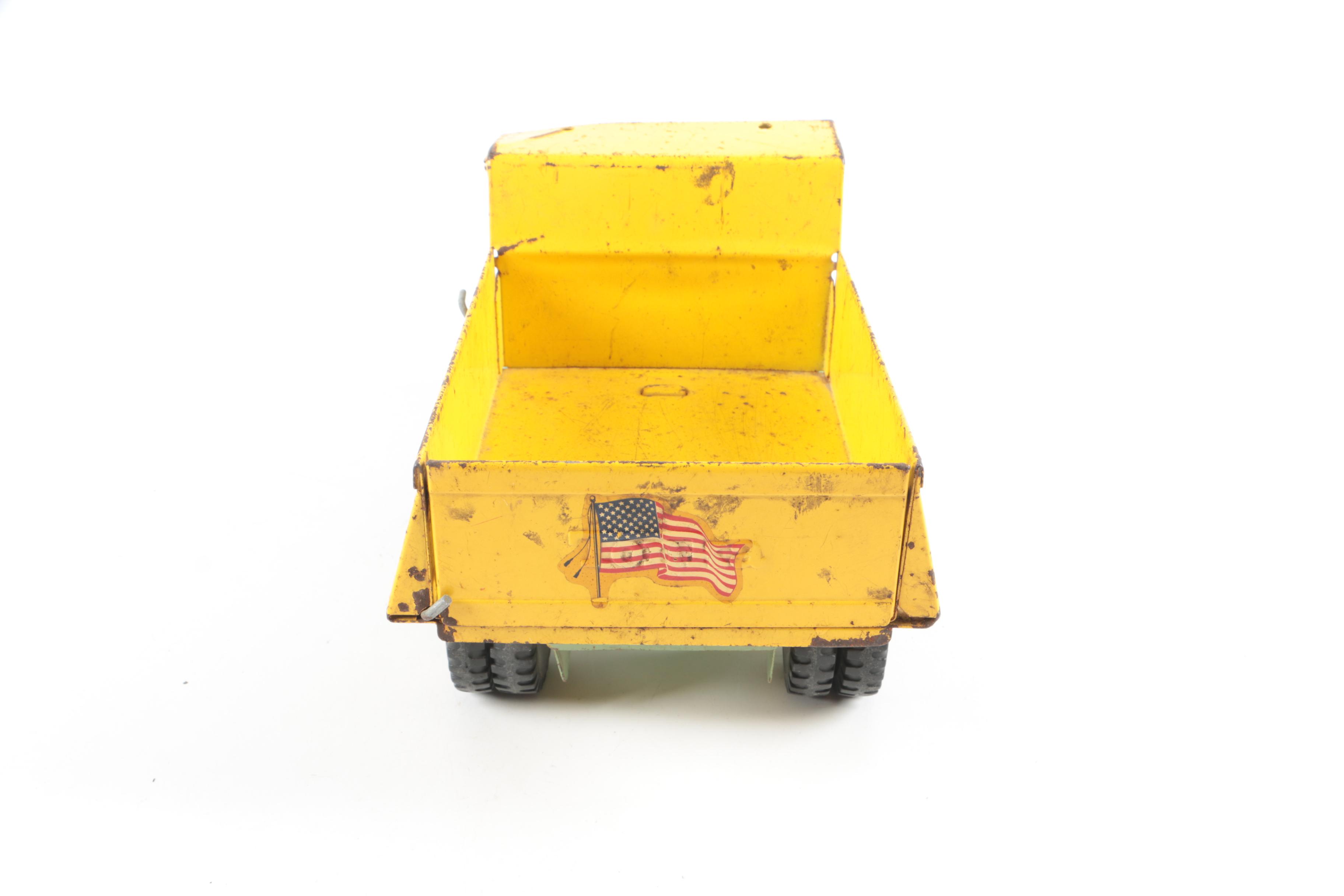 Vintage Pressed Steel Tonka Toy Cement Mixer and Dump Truck