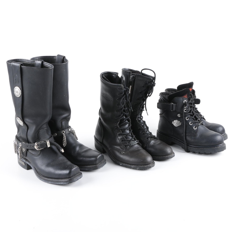 Women's Harley-Davidson Black Leather Motorcycle Boots