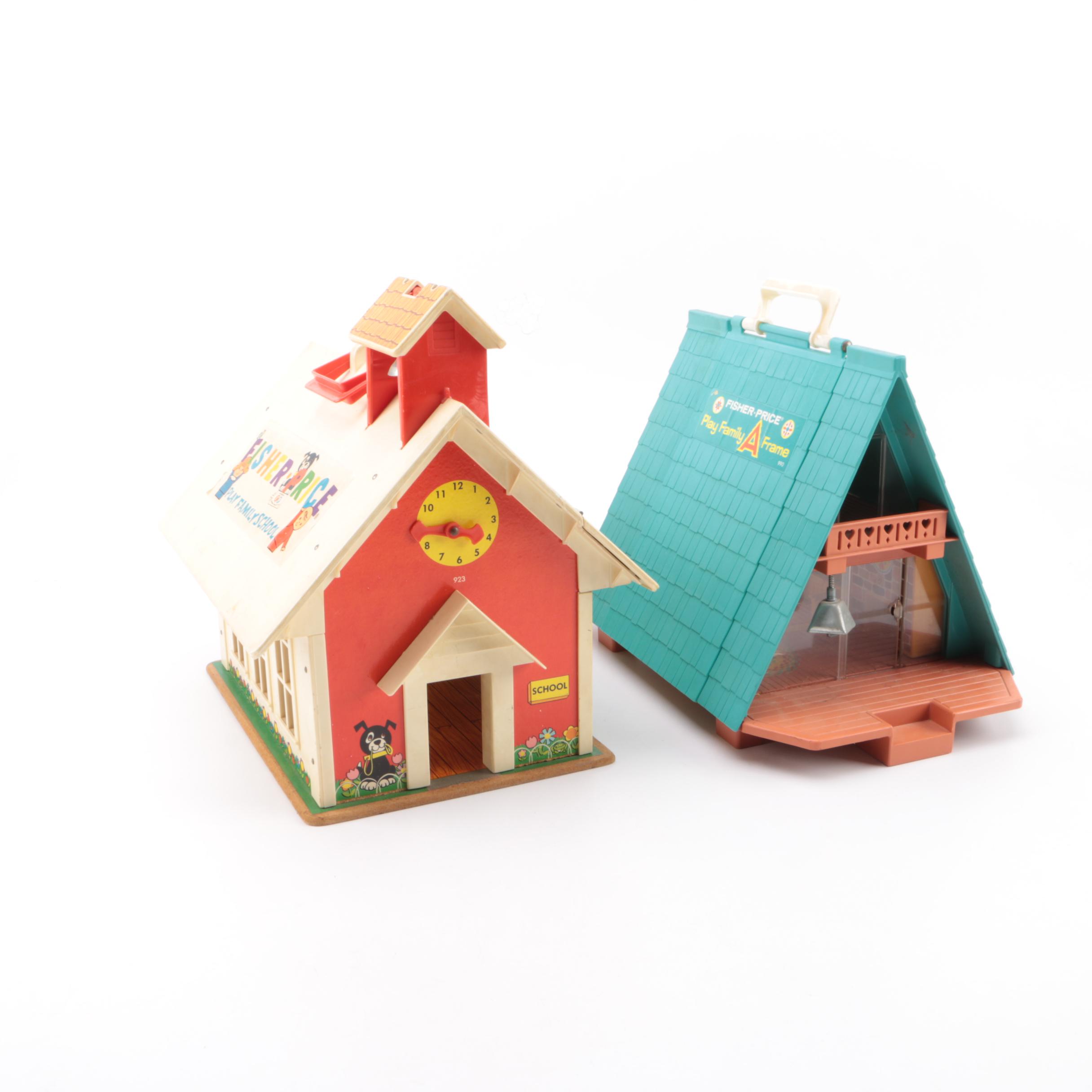 Vintage Fisher-Price Play Family School and A-Frame