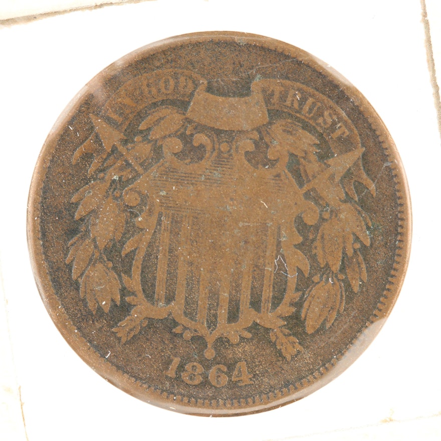 1864 Two Cent Coin