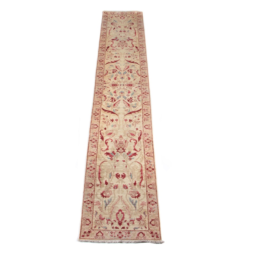 Hand-Knotted Indian Agra Carpet Runner