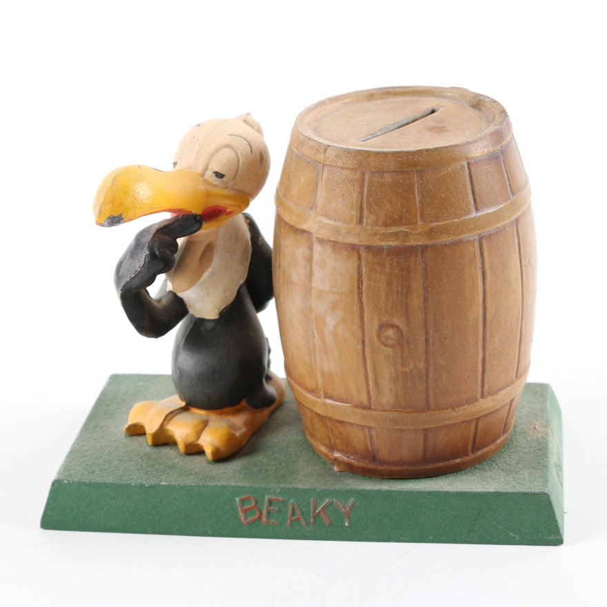 C. 1940s Warner Brothers "Beaky Buzzard" Cast Iron Coin Bank