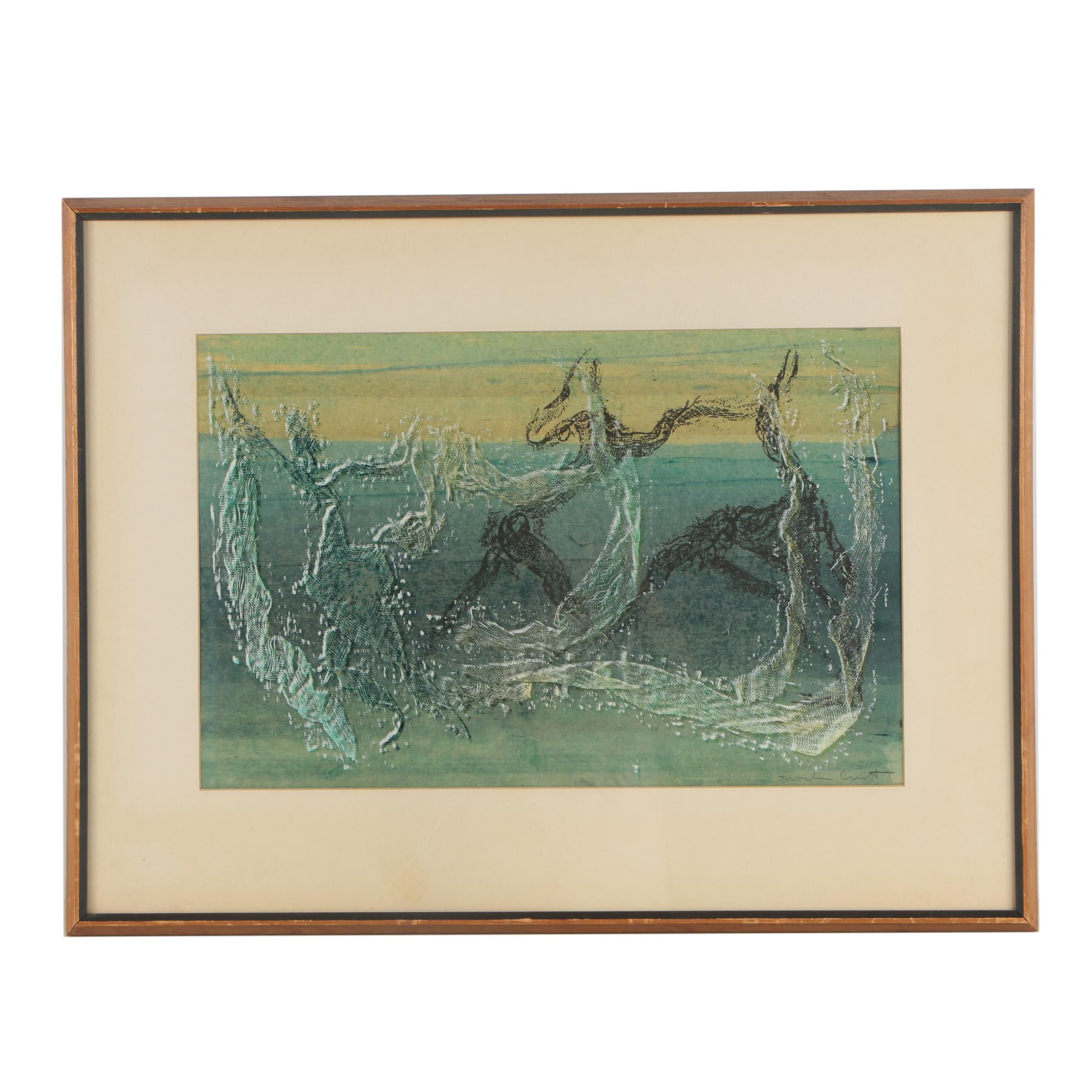 Noche Crist Abstract Mixed Media Painting