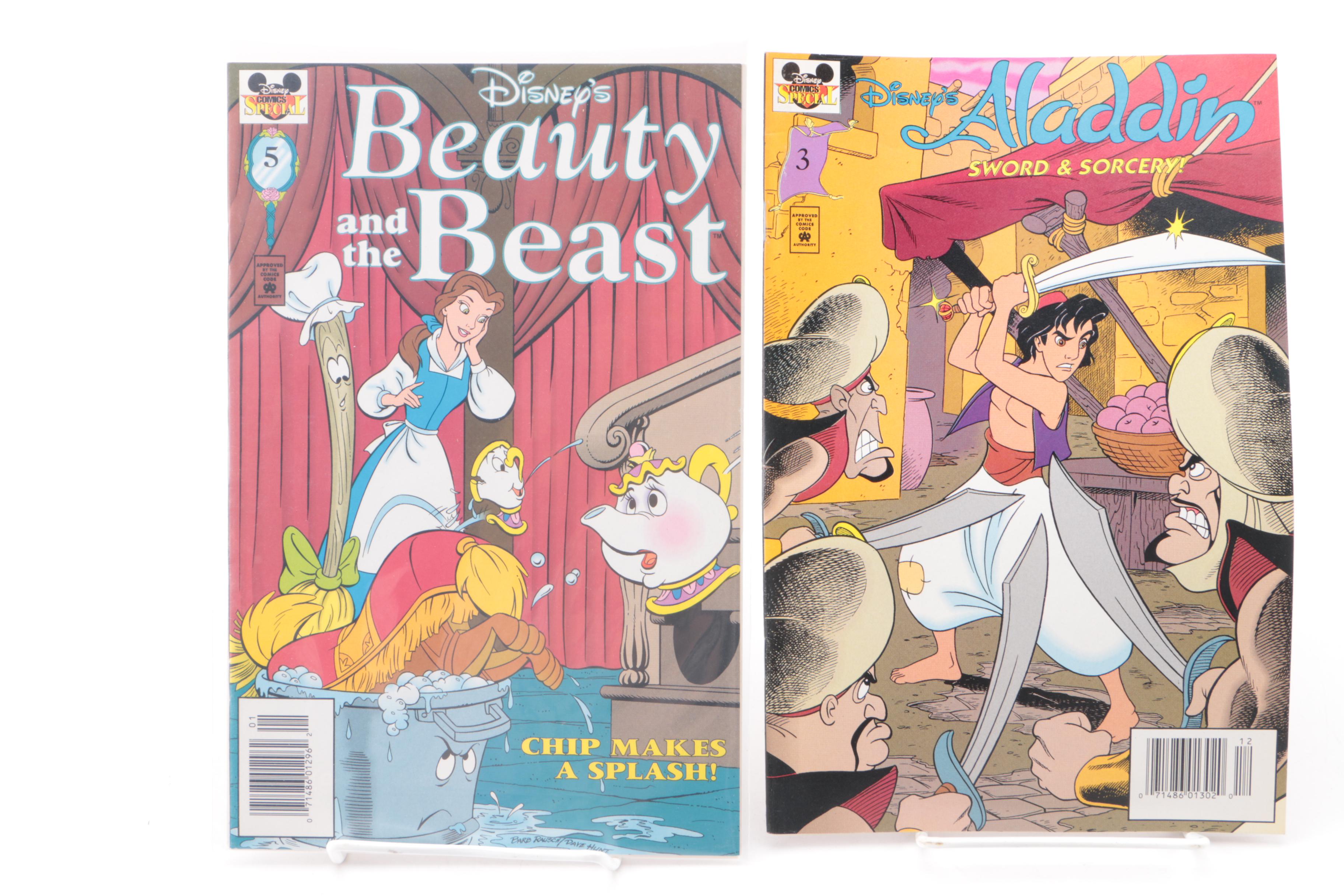 Assorted Disney-Themed Comics Including "Aladdin" and "Mickey Mouse"
