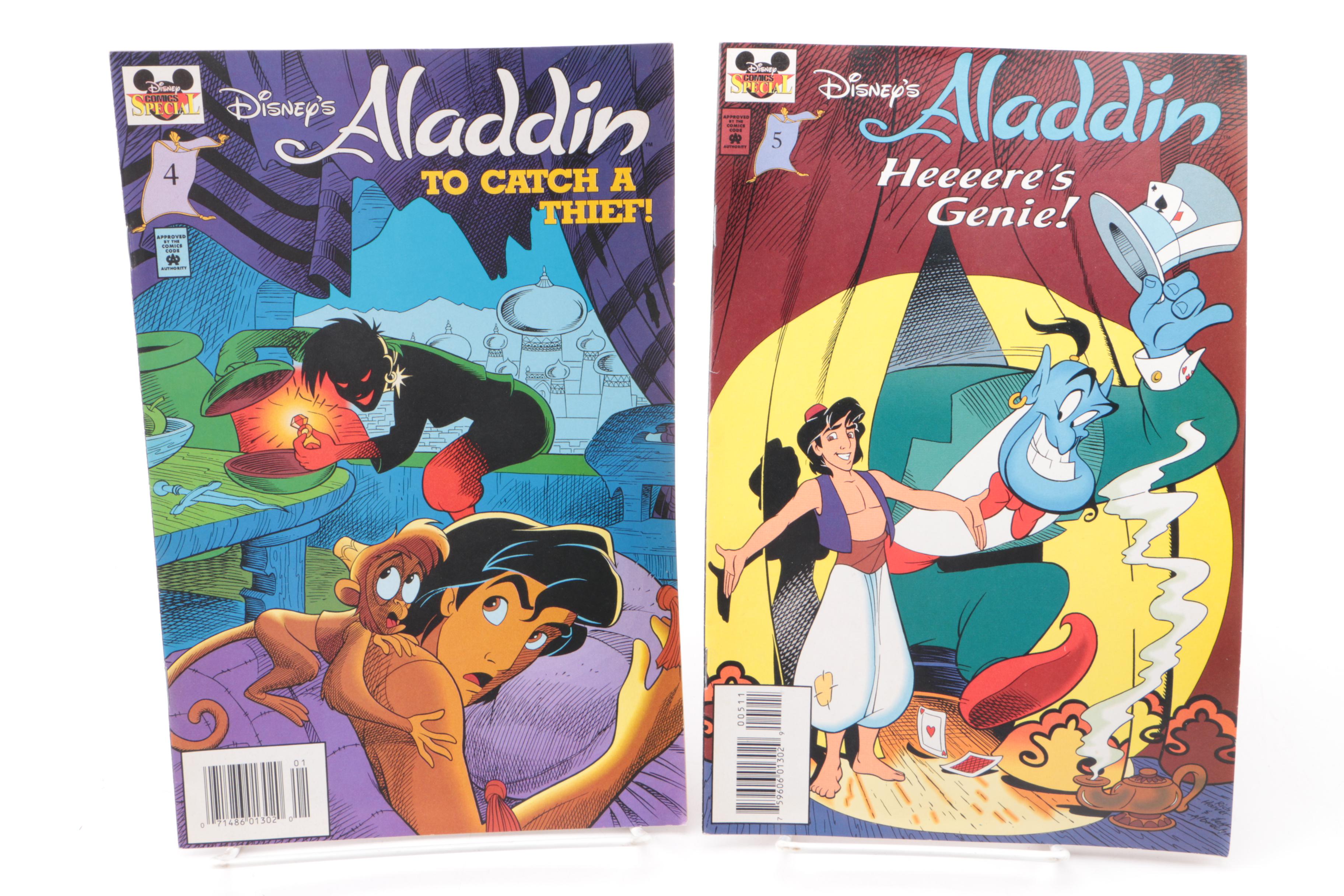 Assorted Disney-Themed Comics Including "Aladdin" and "Mickey Mouse"