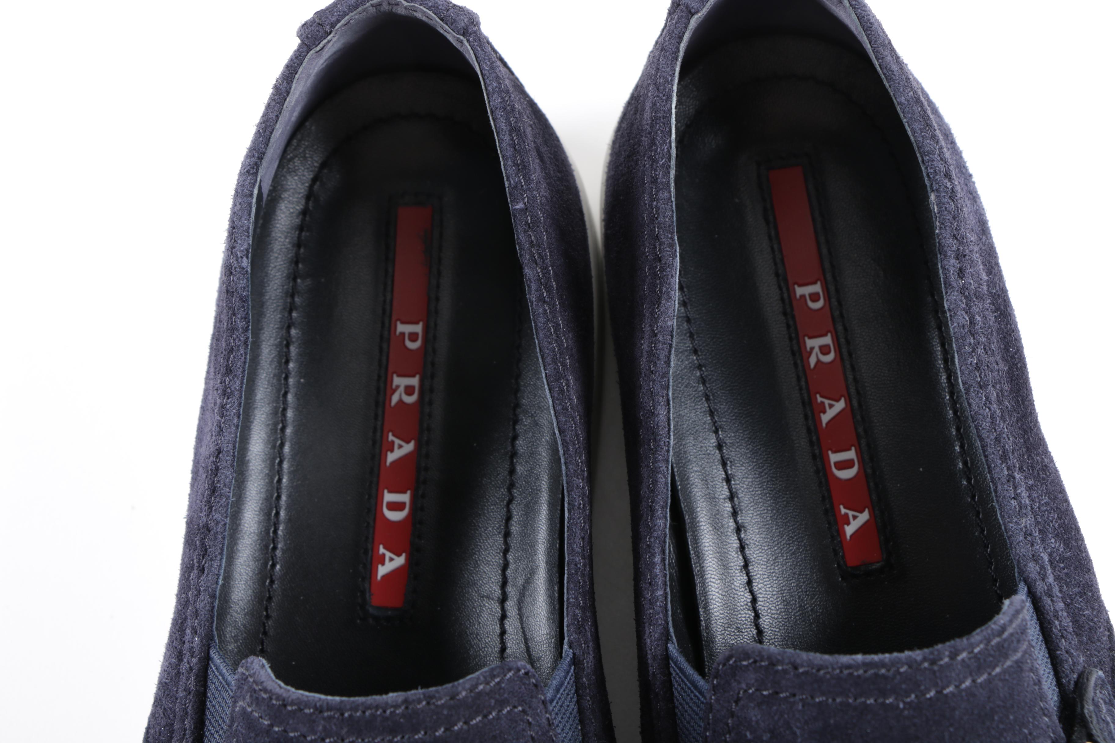 Women's Prada Blue Suede Sneakers