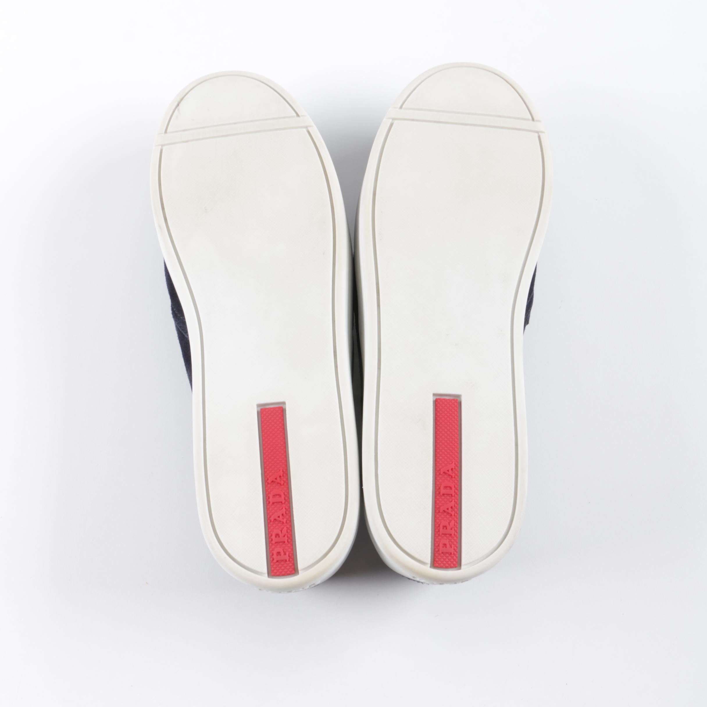 Women's Prada Blue Suede Sneakers