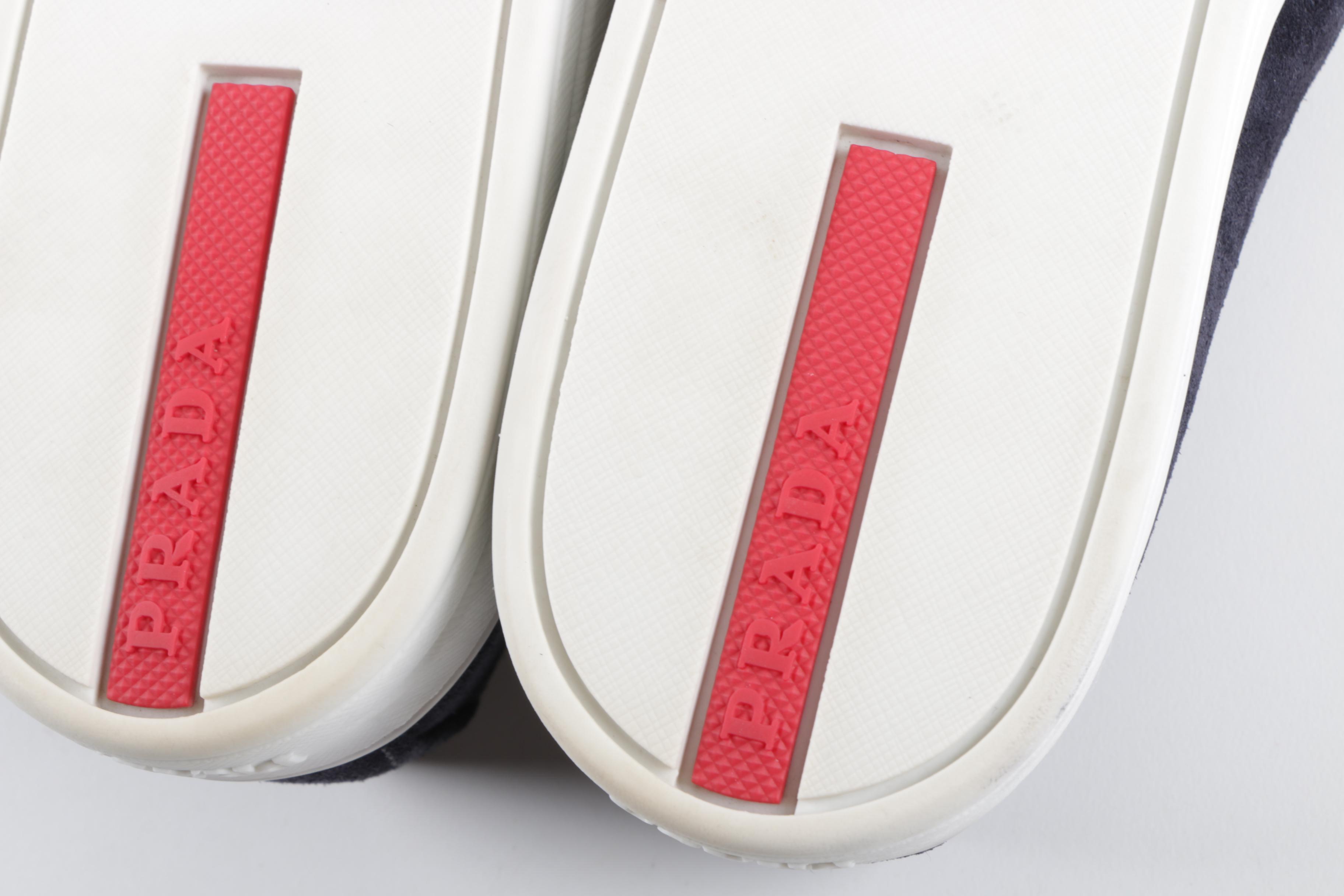 Women's Prada Blue Suede Sneakers