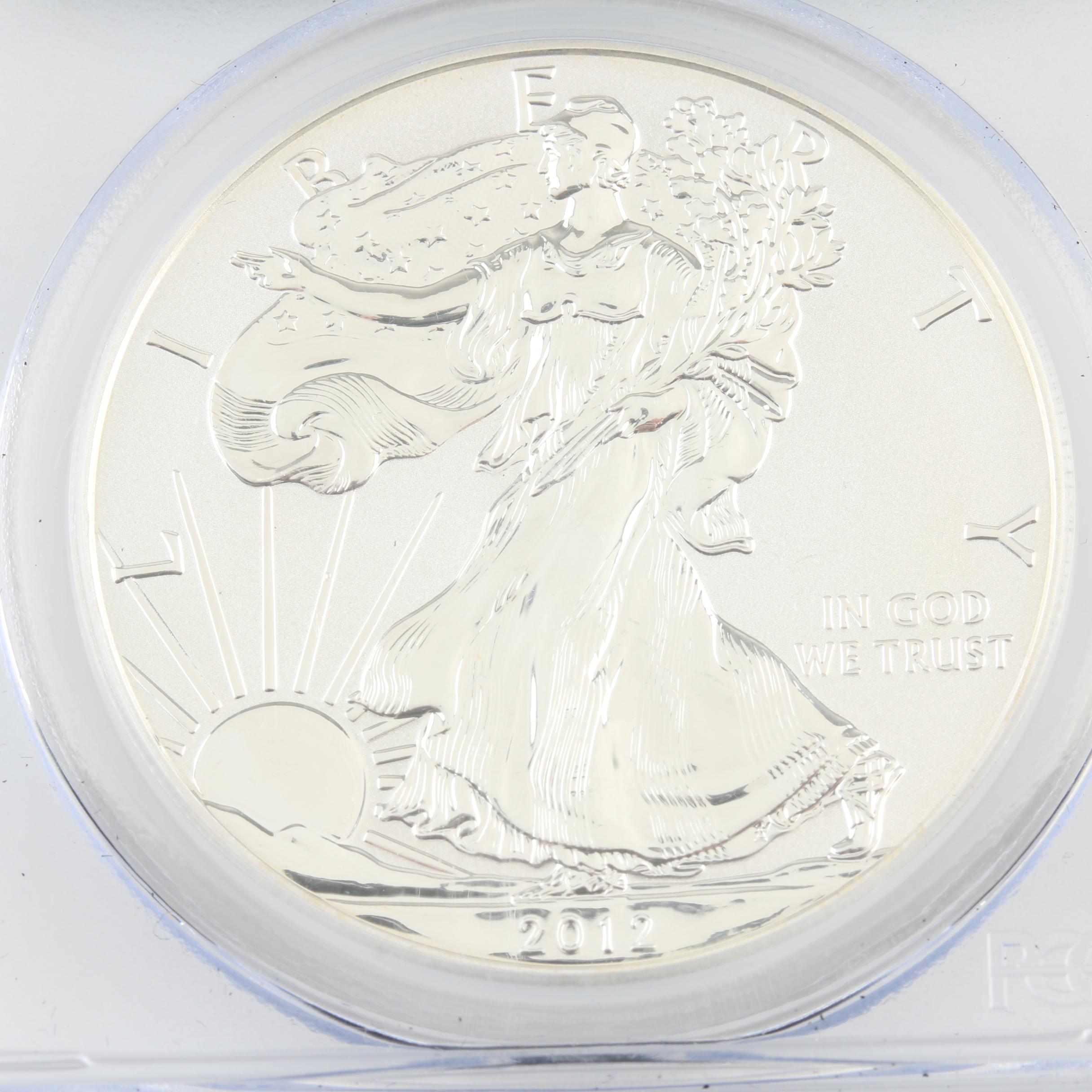 PCGS Graded PR69 2012-S $1 American Silver Eagle Reverse Proof Coin
