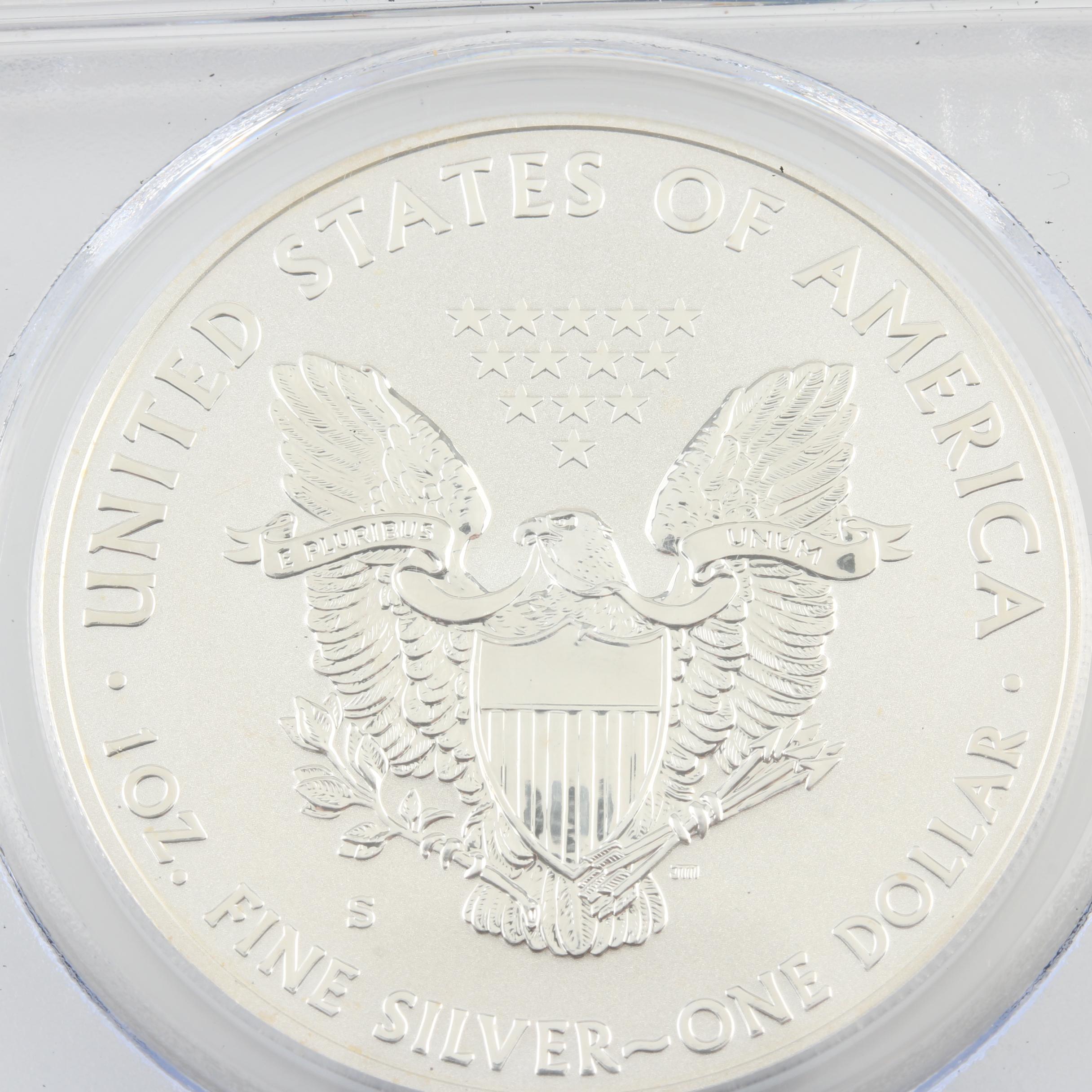PCGS Graded PR69 2012-S $1 American Silver Eagle Reverse Proof Coin