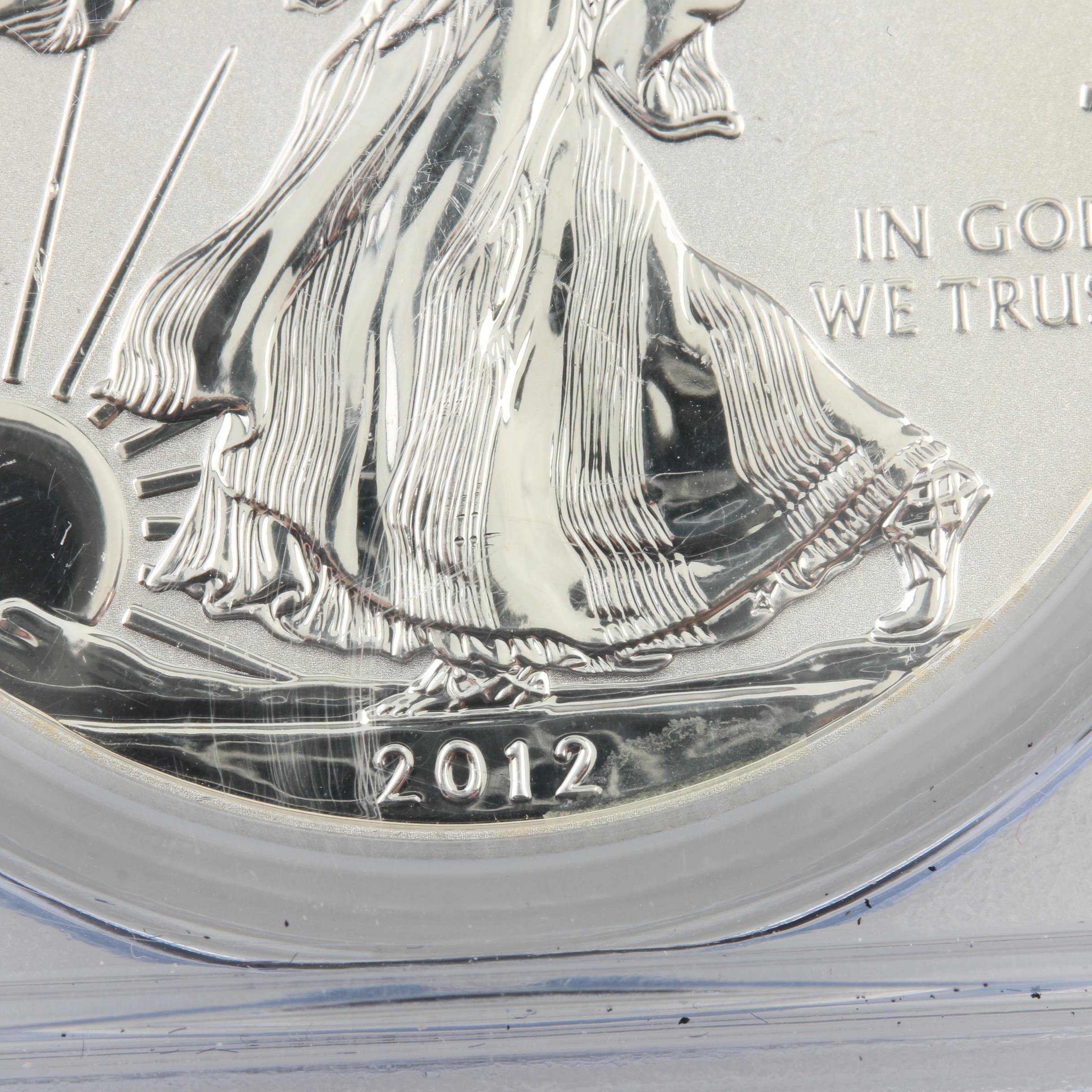 PCGS Graded PR69 2012-S $1 American Silver Eagle Reverse Proof Coin