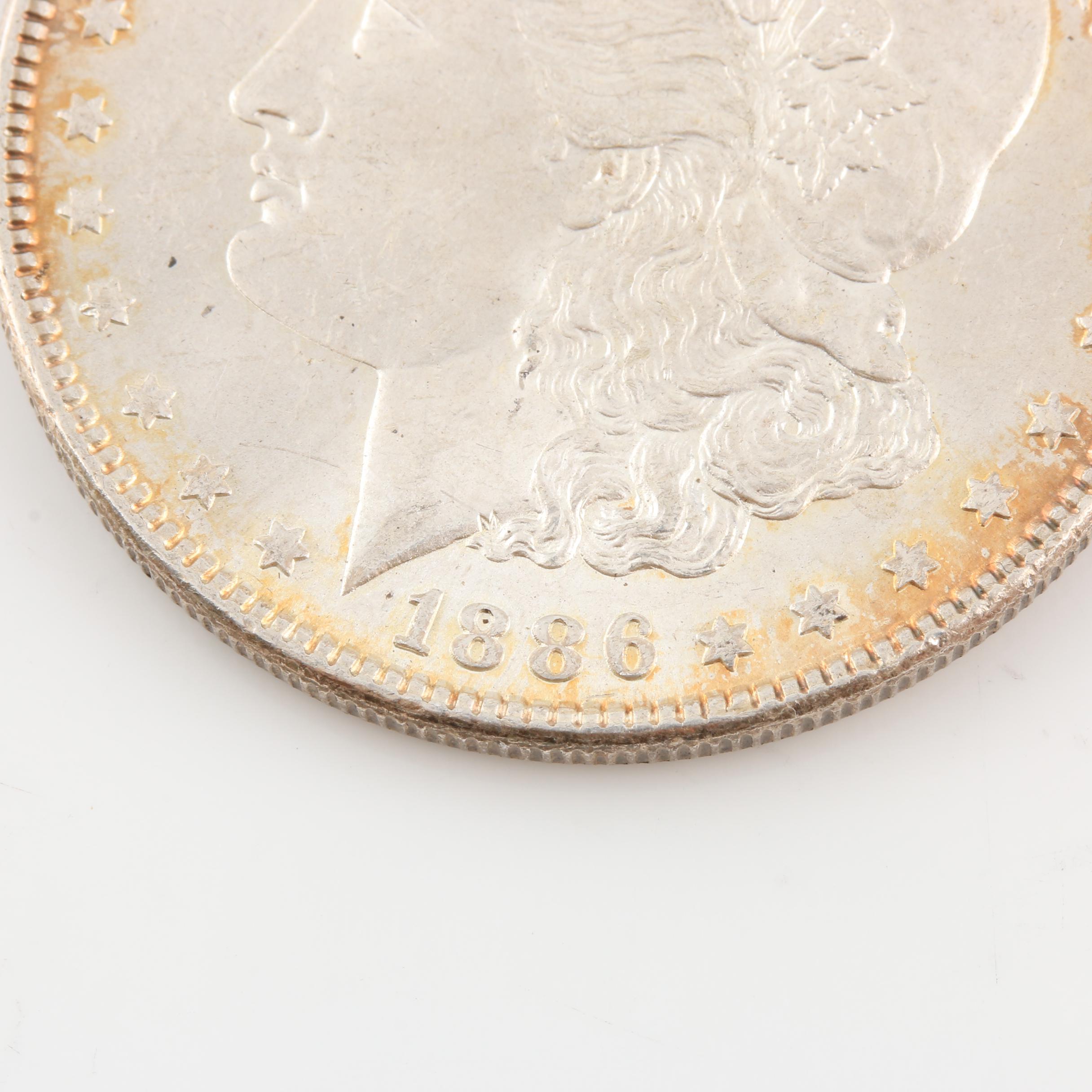 Morgan Silver Dollar and a Peace Silver Dollar
