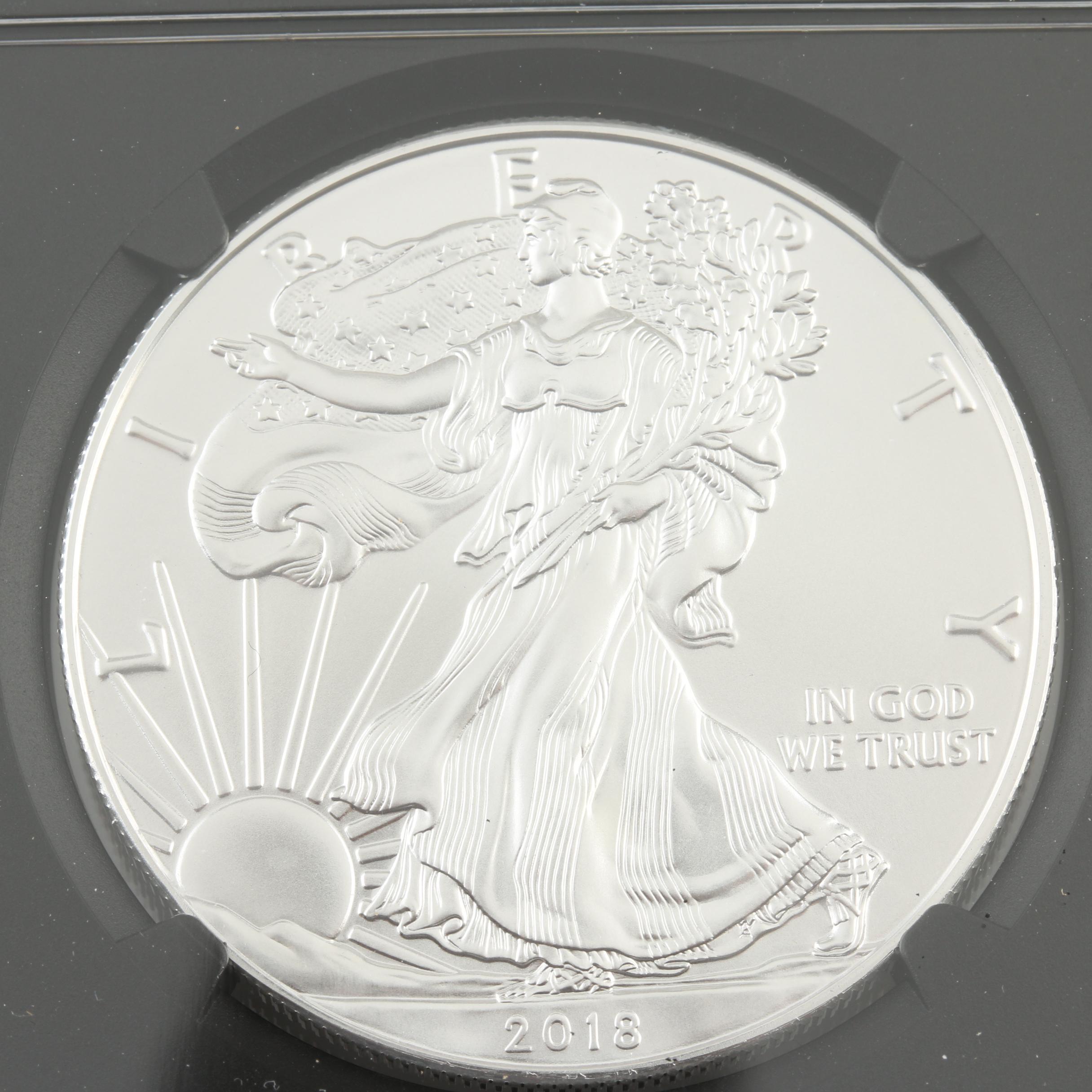 NGC Graded MS69 2018 $1 American Silver Eagle